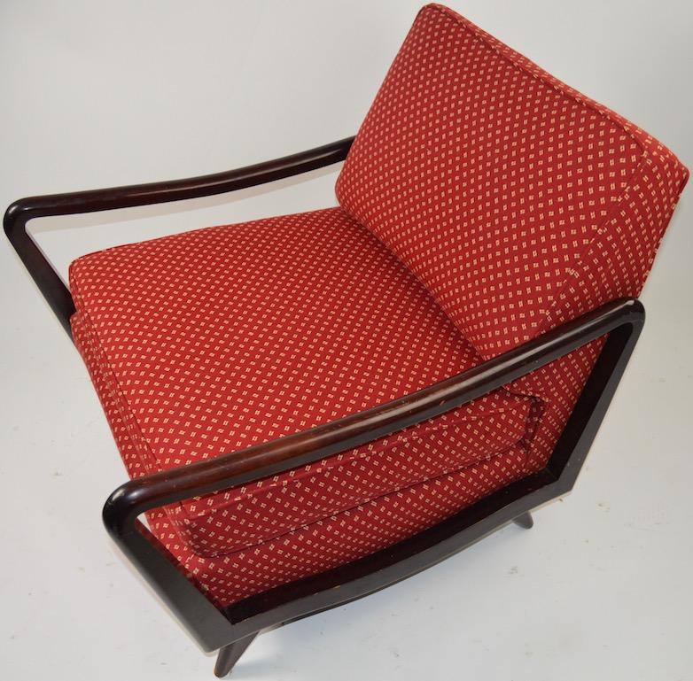 20th Century Mid Century Open Arm Lounge Chair