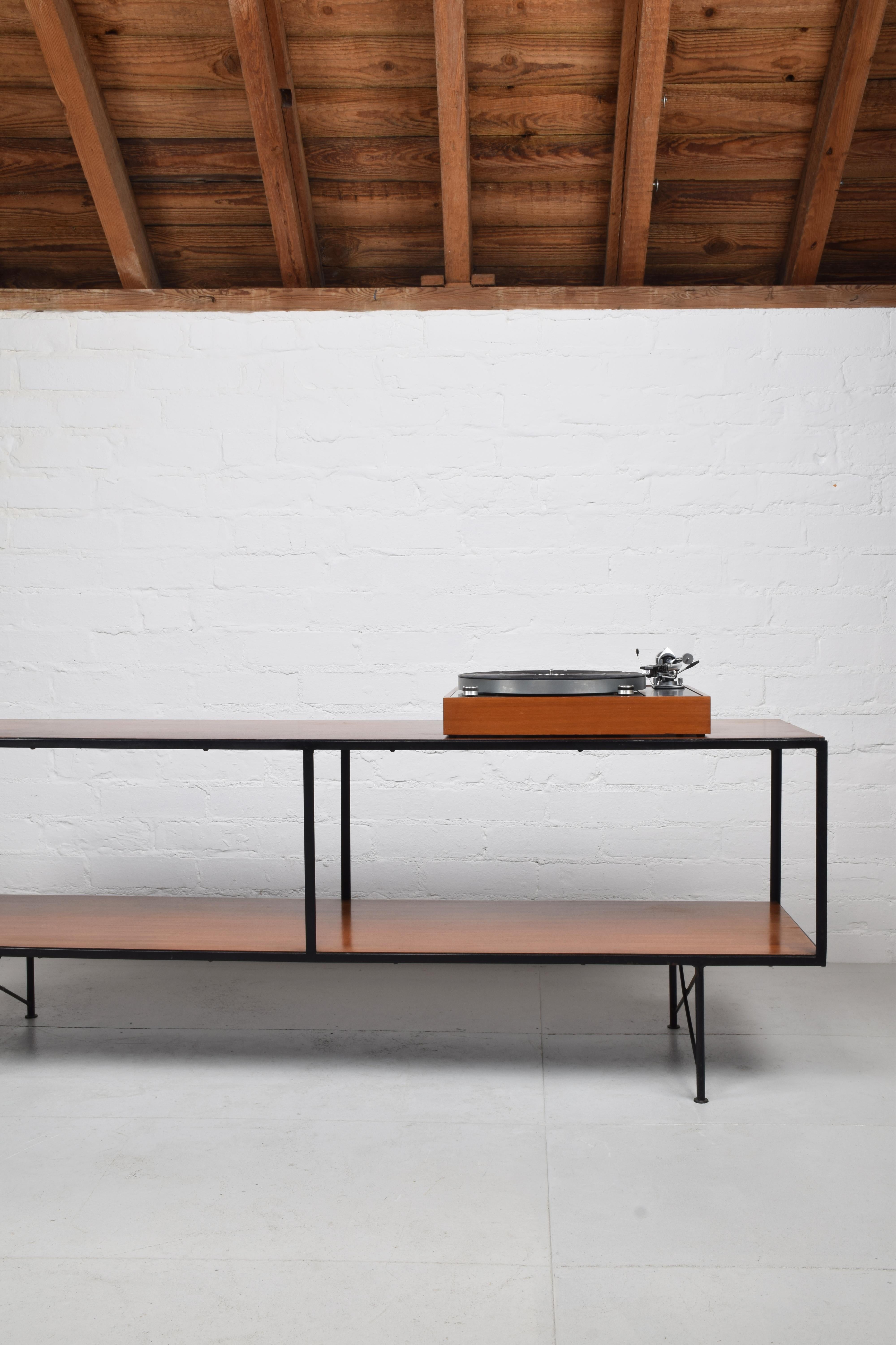 Mid-Century Modern Mid-century open Sideboard, shelving bookcase hi-fi 1950s robin day conran style