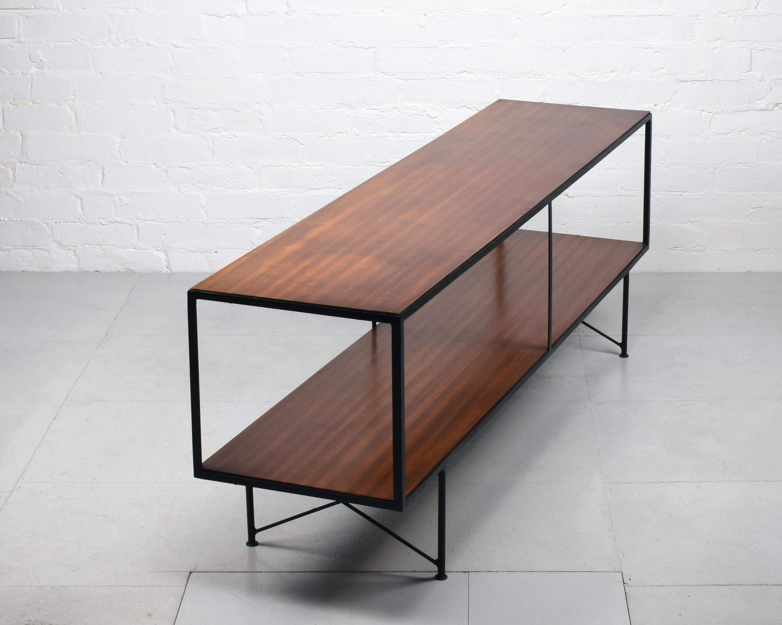 20th Century Mid-century open Sideboard, shelving bookcase hi-fi 1950s robin day conran style