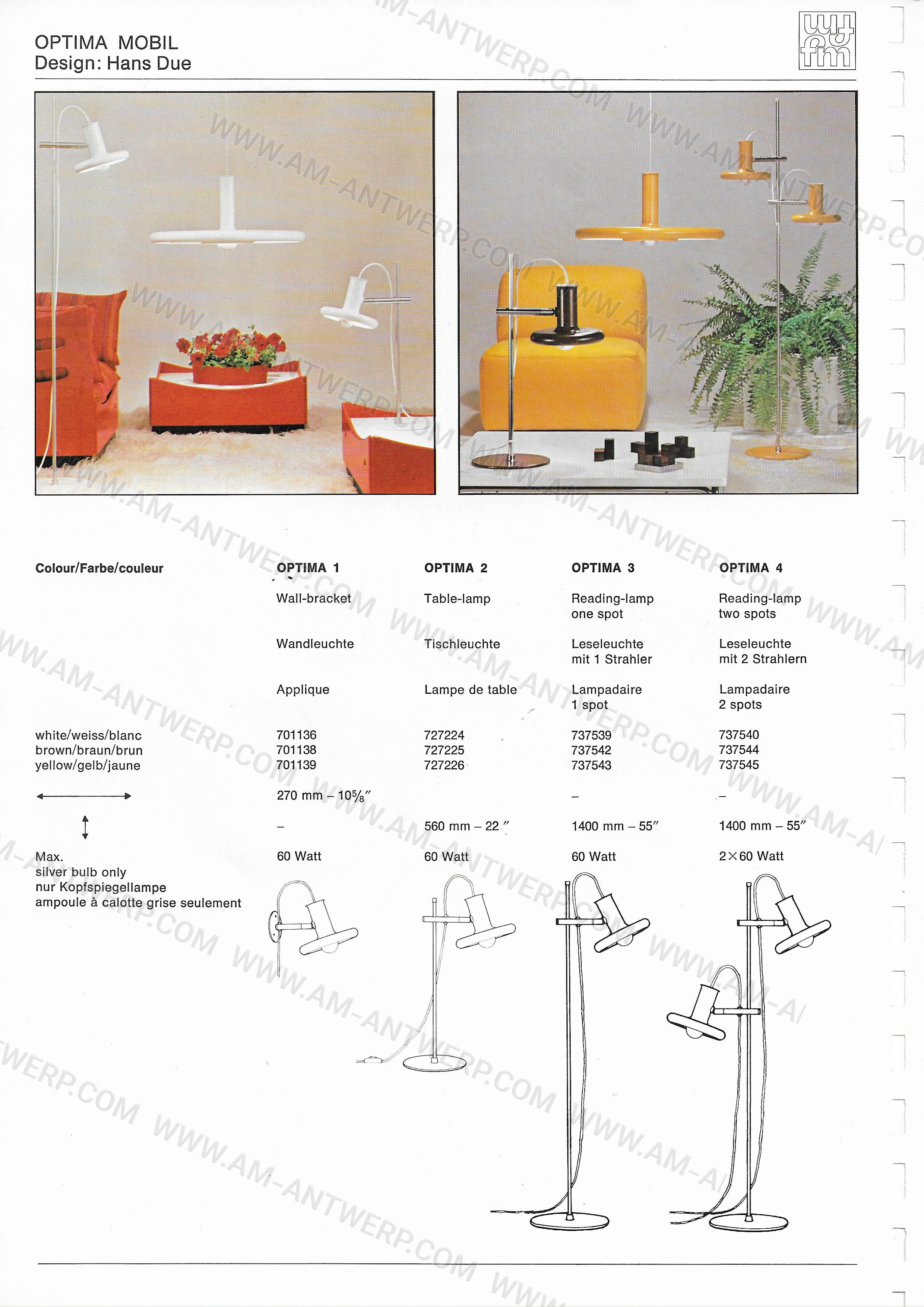 Mid Century Optima 2 Table Lamp by Fog&Mørup For Sale 2