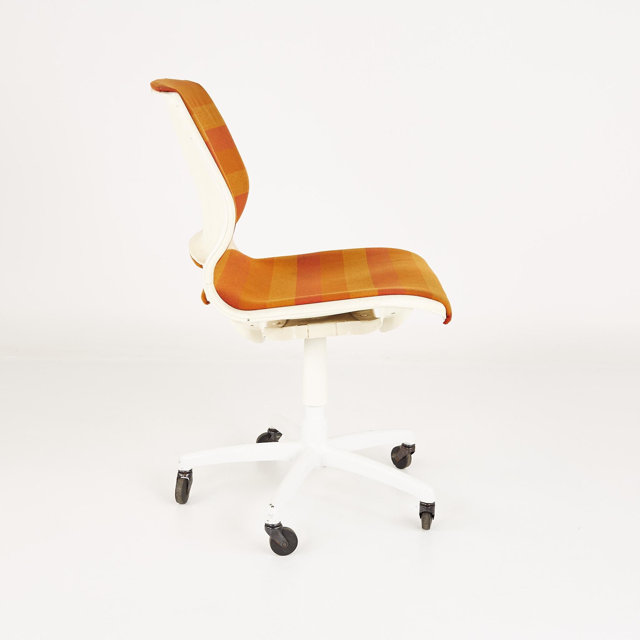 American Mid Century Orange and White Desk Chair