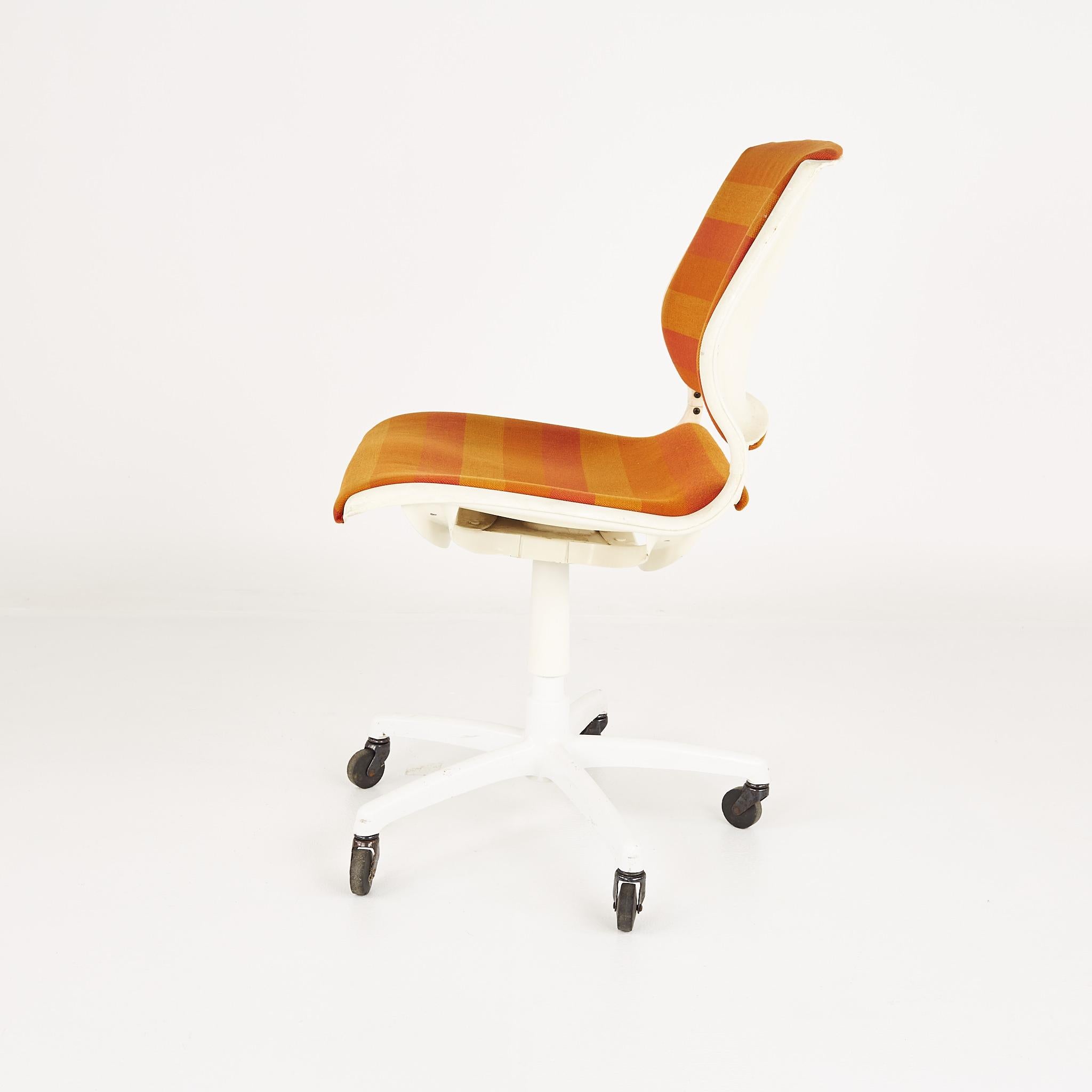 Late 20th Century Mid Century Orange and White Desk Chair