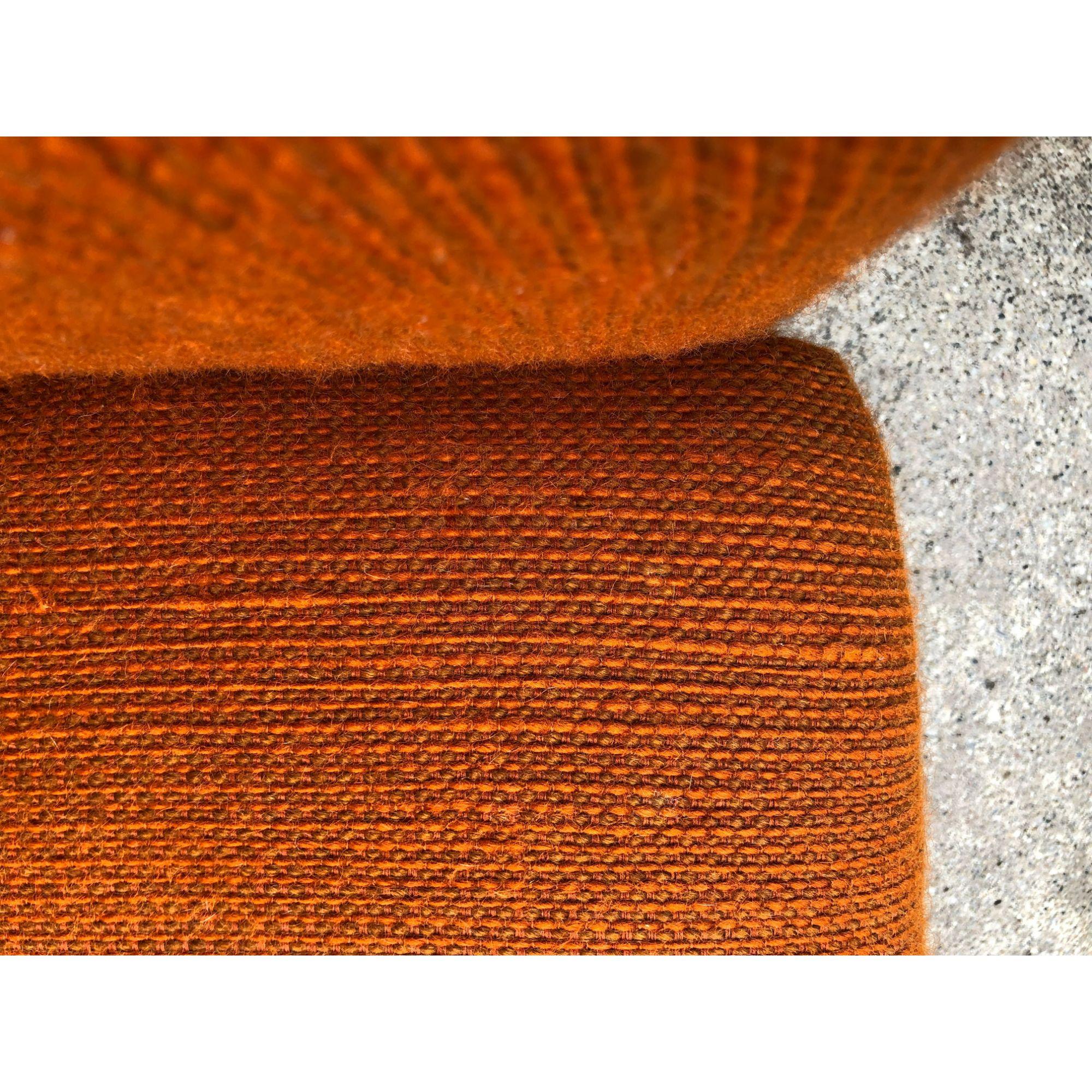 Walnut Midcentury Orange Bastiano Sofa by Tobia Scarpa for Knoll