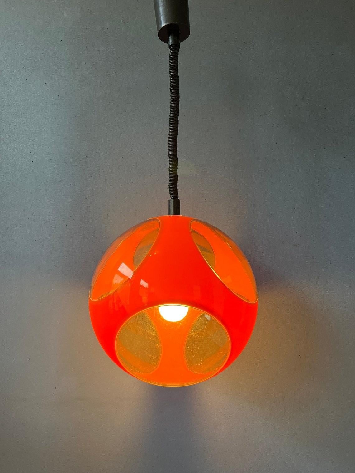 Space Age Mid Century Orange 'Bug Eye' Massive Pendant Lamp by Luigi Colani, 1970s For Sale