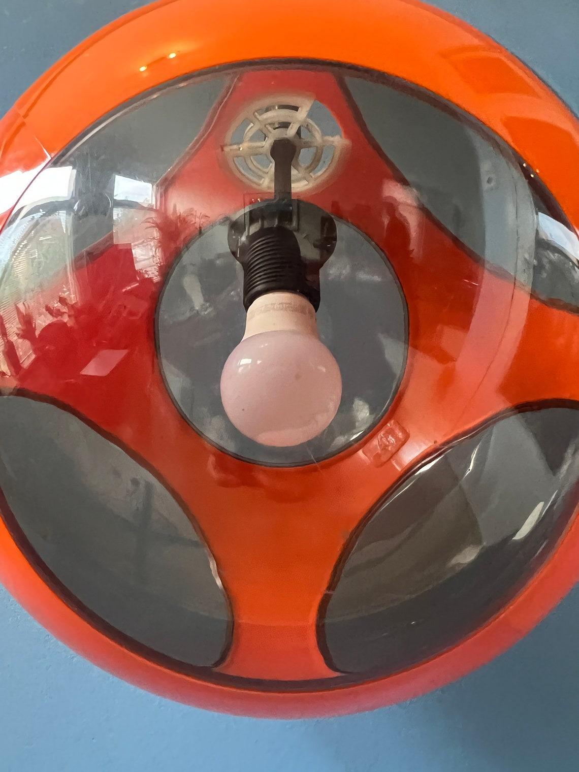 Mid Century Orange 'Bug Eye' Massive Pendant Lamp by Luigi Colani, 1970s For Sale 3