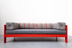 Mid-Century Orange "Califfo" Sofa by Ettore Sottsass,  Poltronova, Italy, 1960s