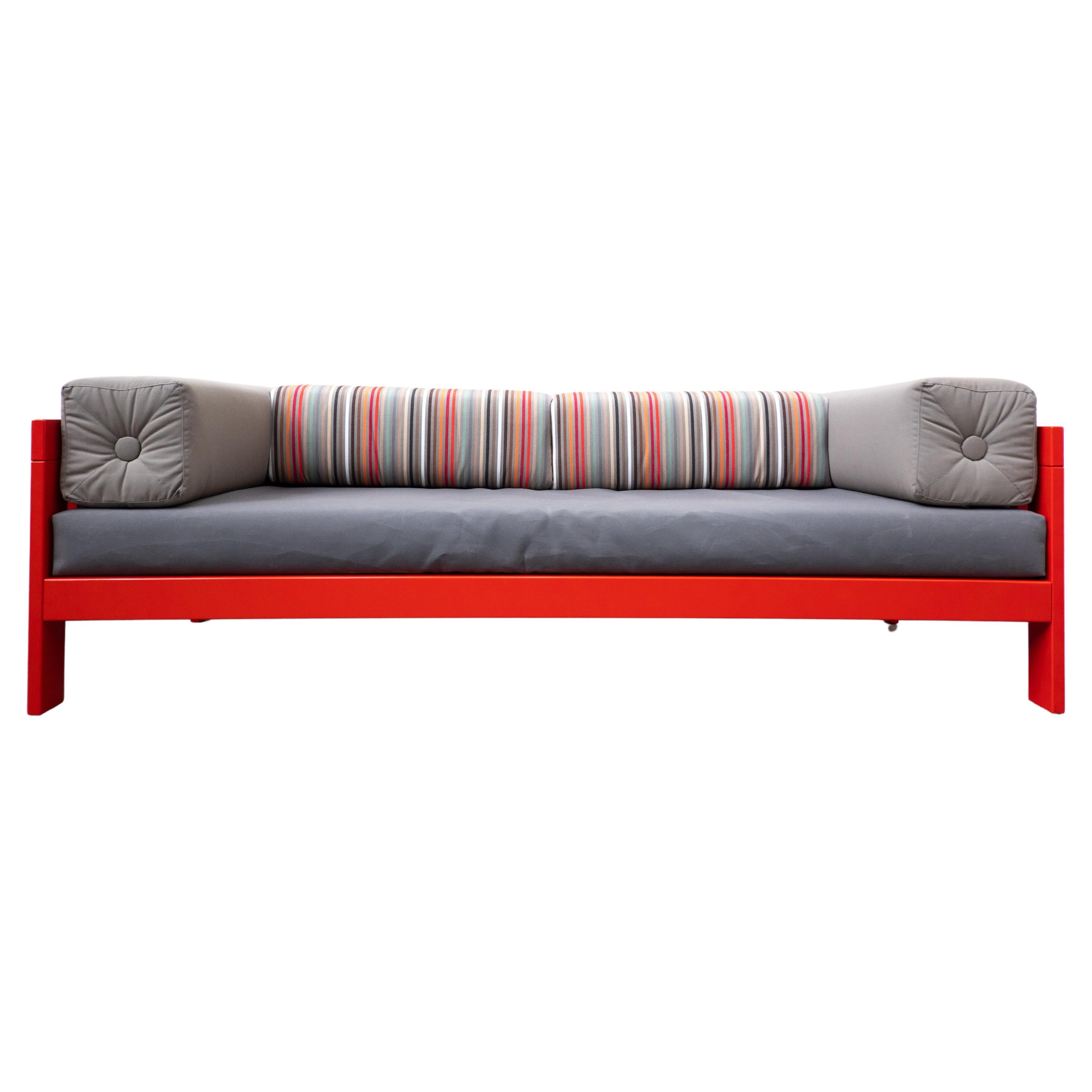 Orangefarbenes Sofa "Califfo" aus der Jahrhundertmitte von Ettore Sottsass,  Poltronova, Italien, 1960er Jahre im Angebot