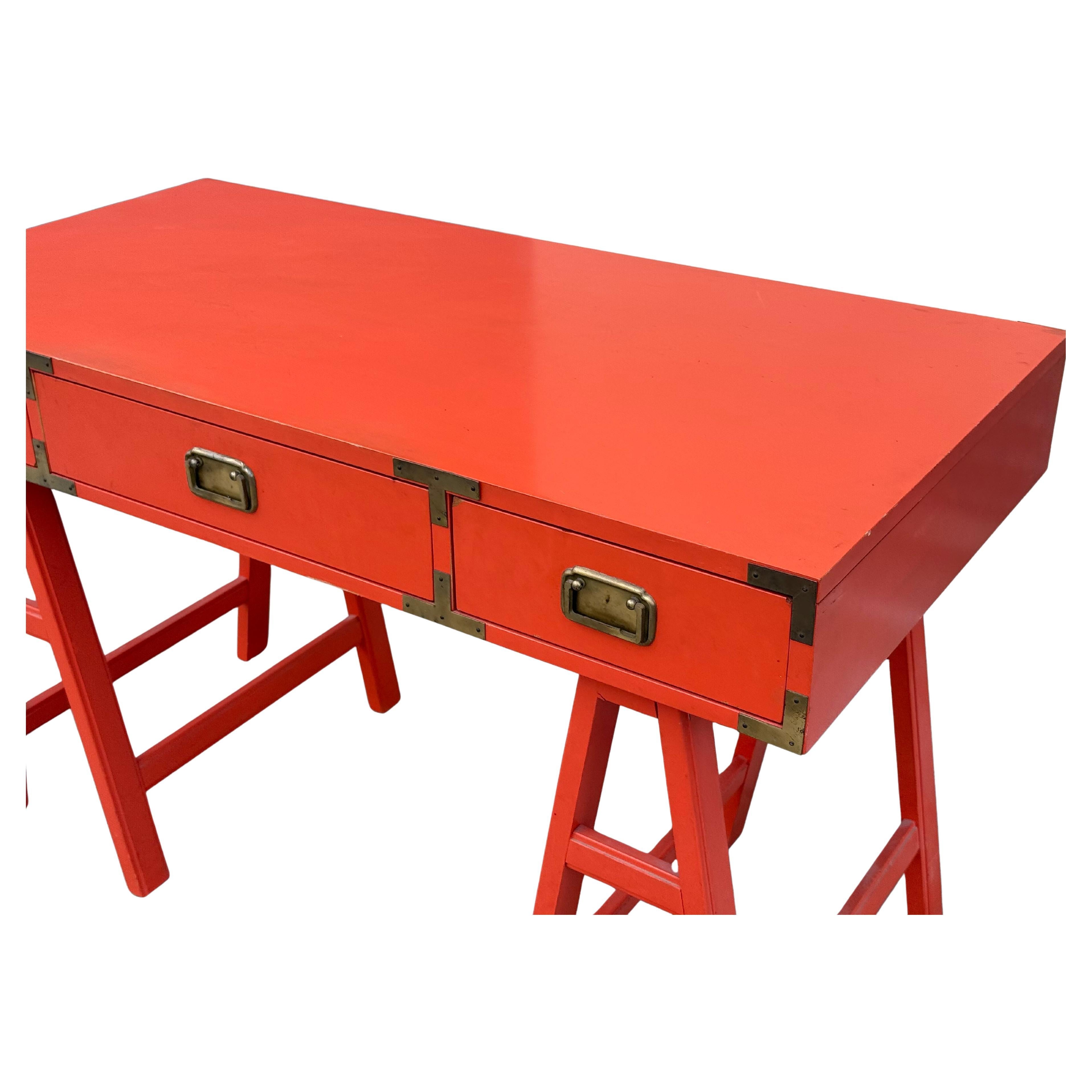 Mid-Century Orange Campaign Desk, Circa 1960s For Sale 3