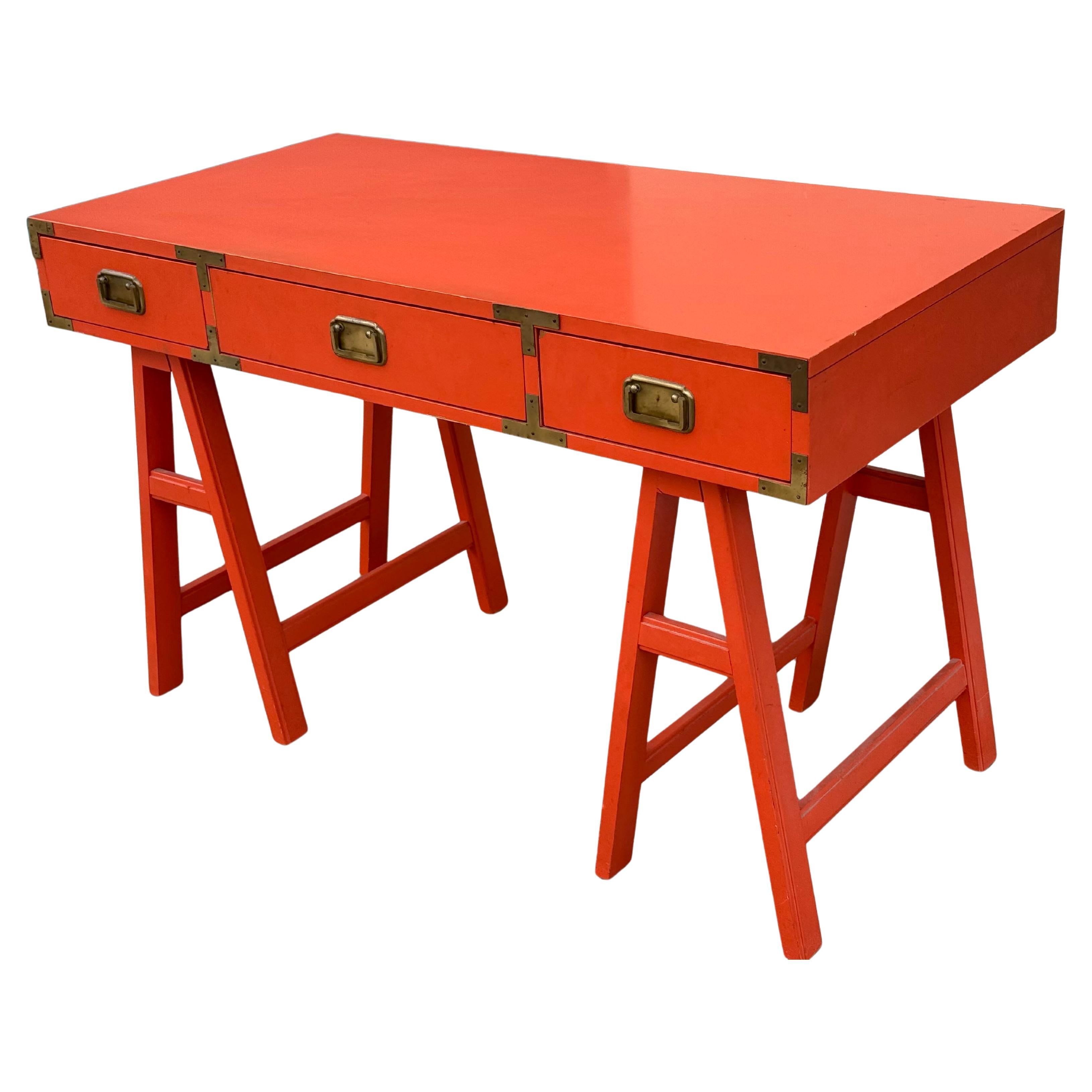 Mid-Century Orange Campaign Desk, Circa 1960s For Sale 5