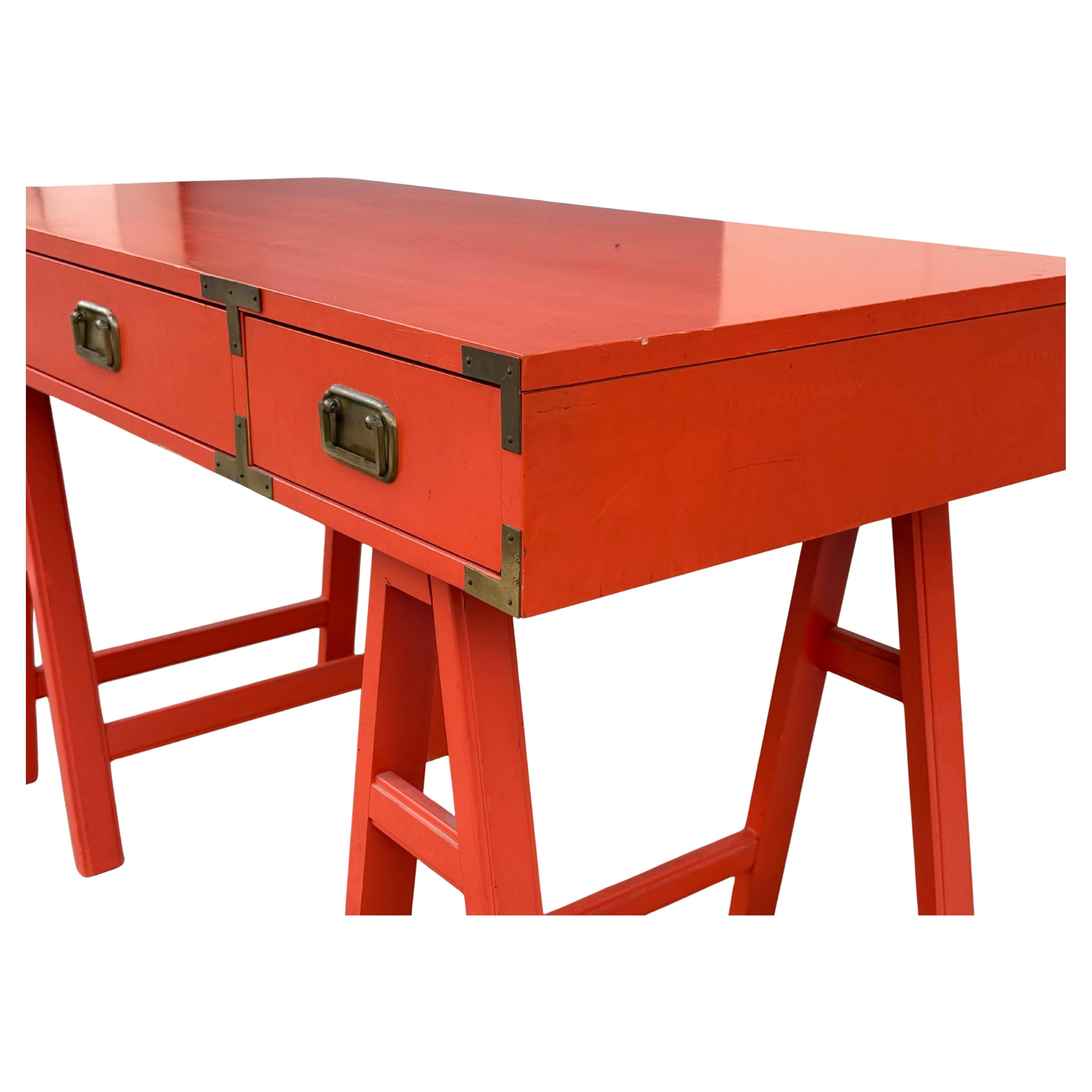 Mid-Century Orange Campaign Desk, Circa 1960s For Sale 6