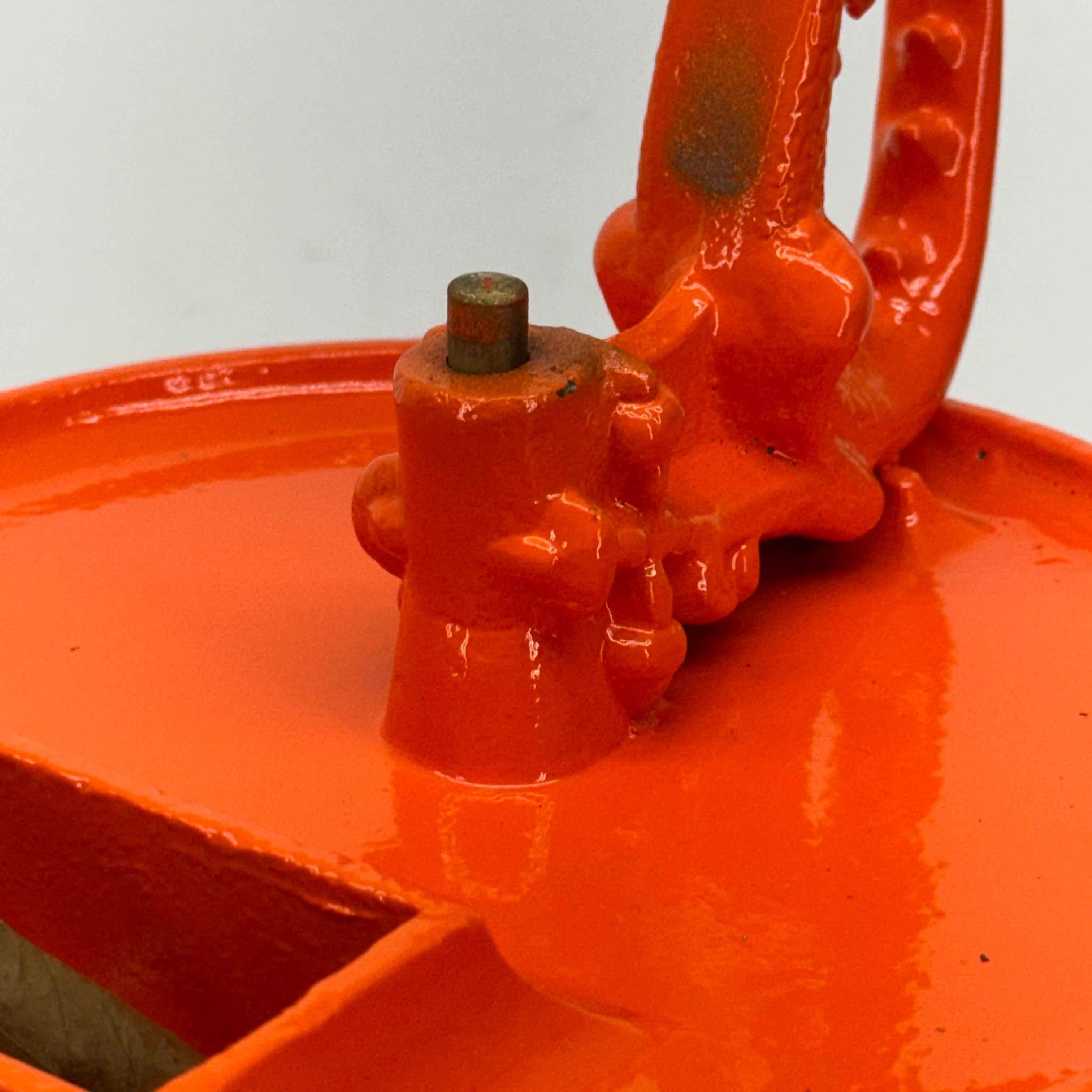 Mid-Century Orange Cast Iron Floor Ashtray, Powder-Coated For Sale 10