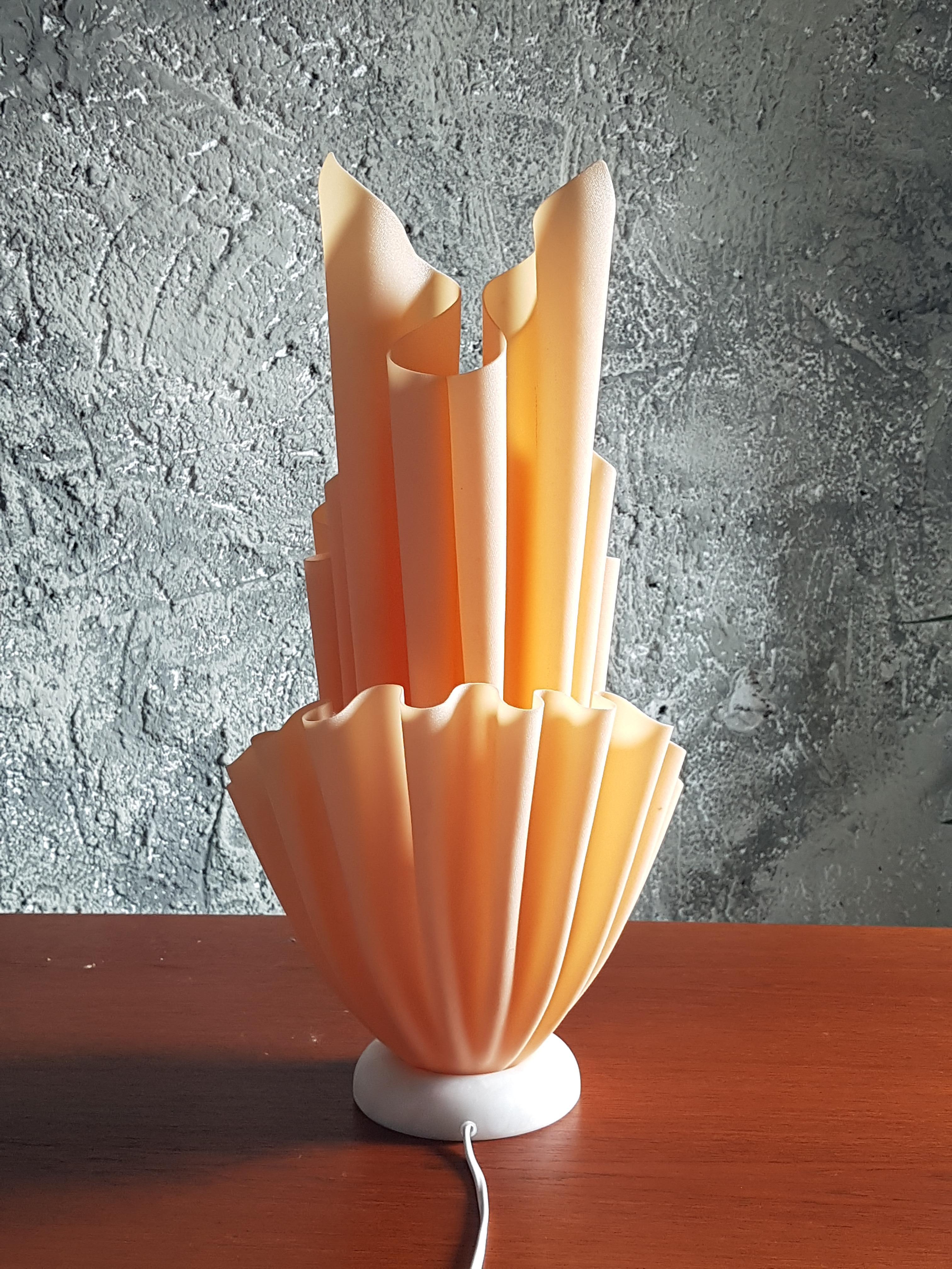 Mid-Century Orange Corolle Lamp by Georgia Jacob, France 1970s 4