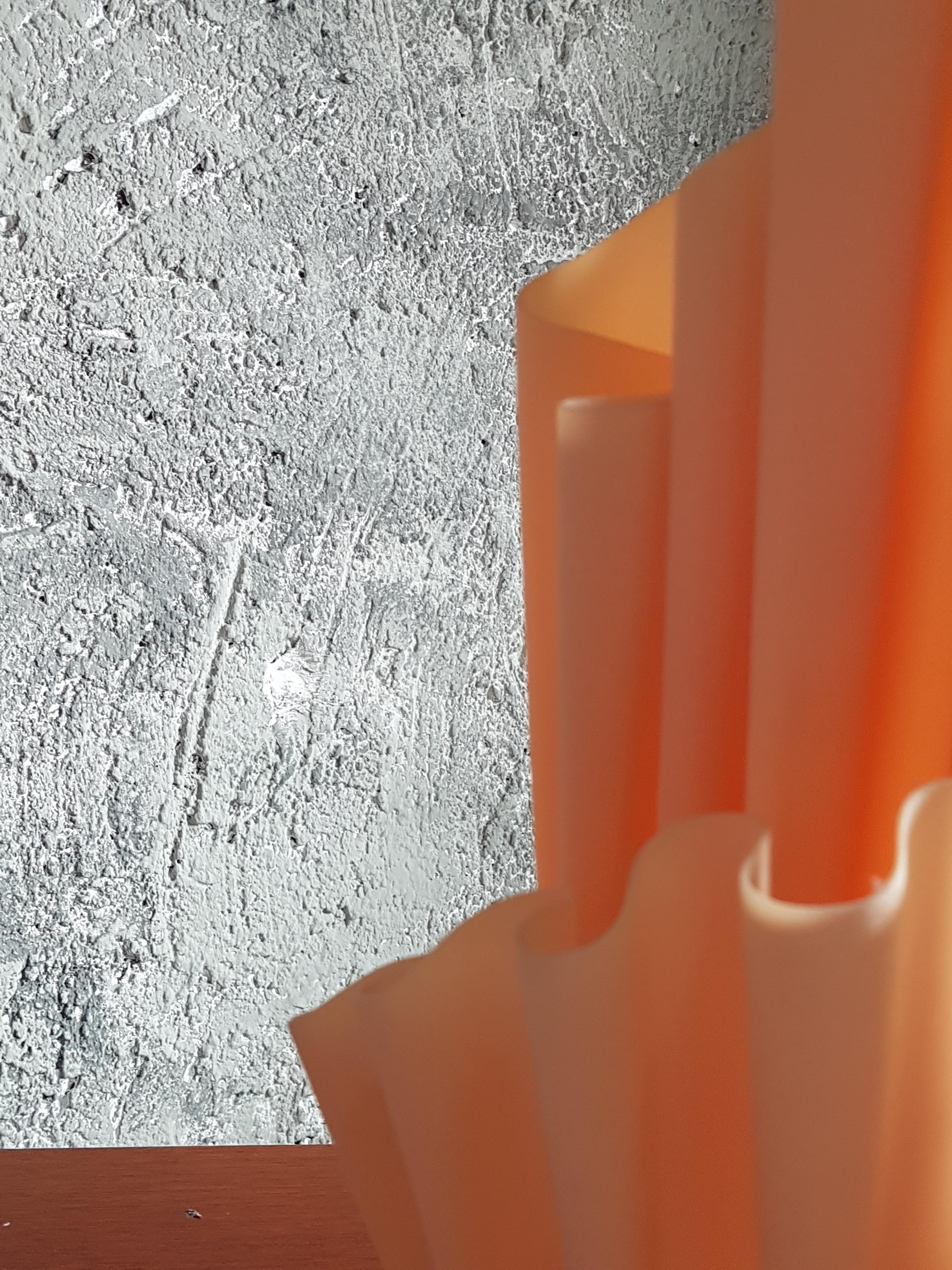Mid-Century Orange Corolle Lamp by Georgia Jacob, France 1970s 5