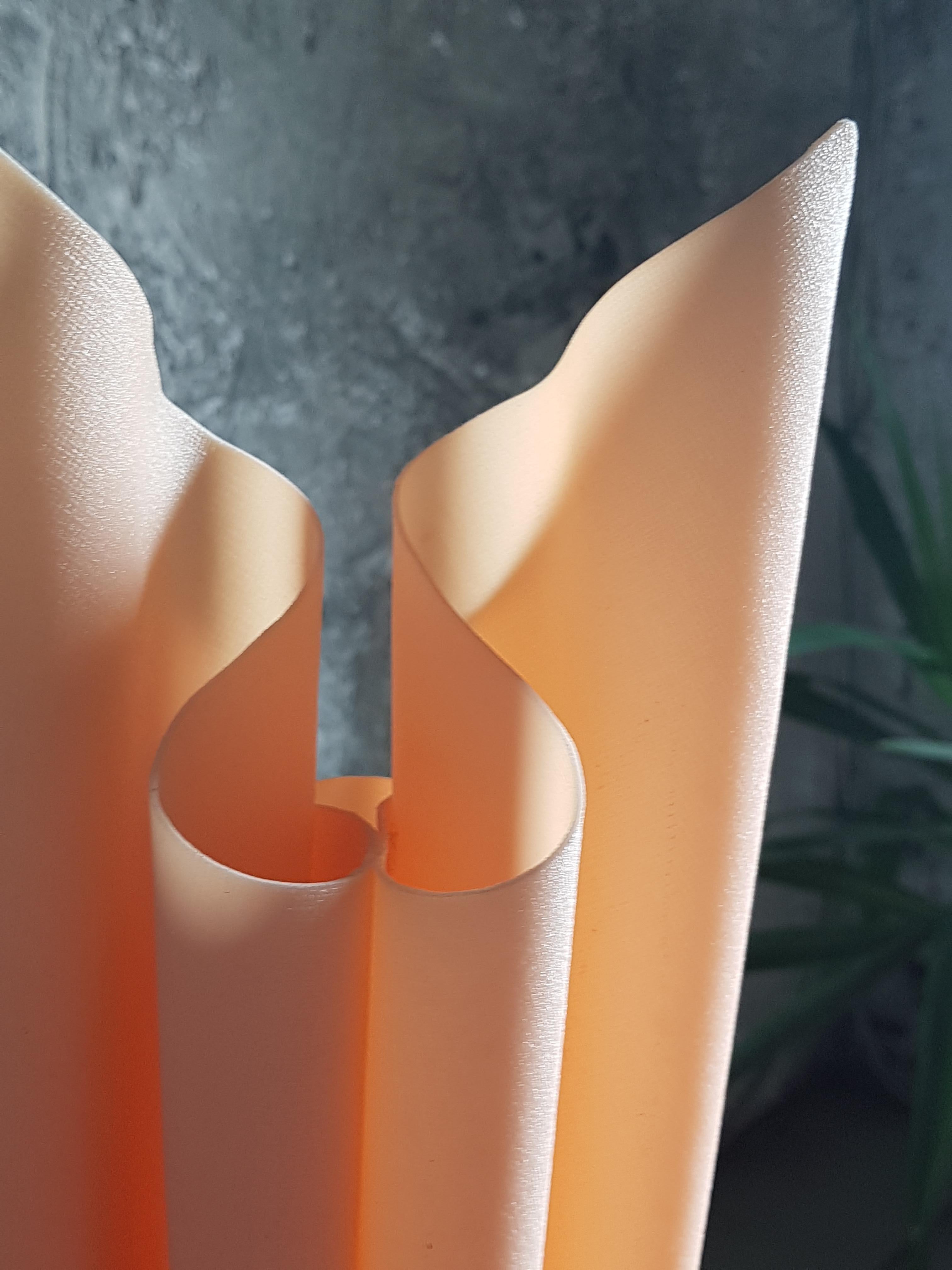 Mid-Century Orange Corolle Lamp by Georgia Jacob, France 1970s 7