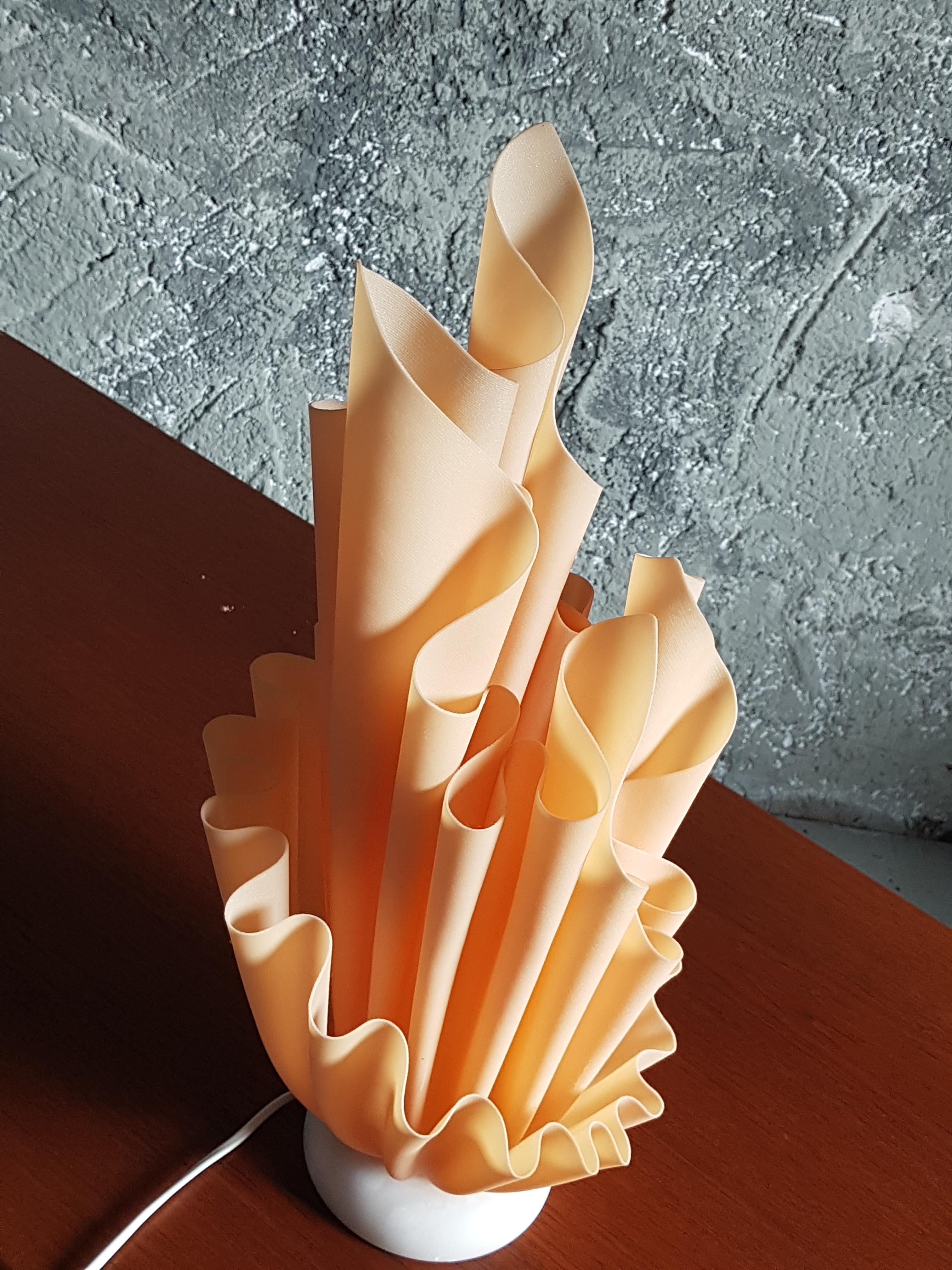 Mid-Century Orange Corolle Lamp by Georgia Jacob, France 1970s 8