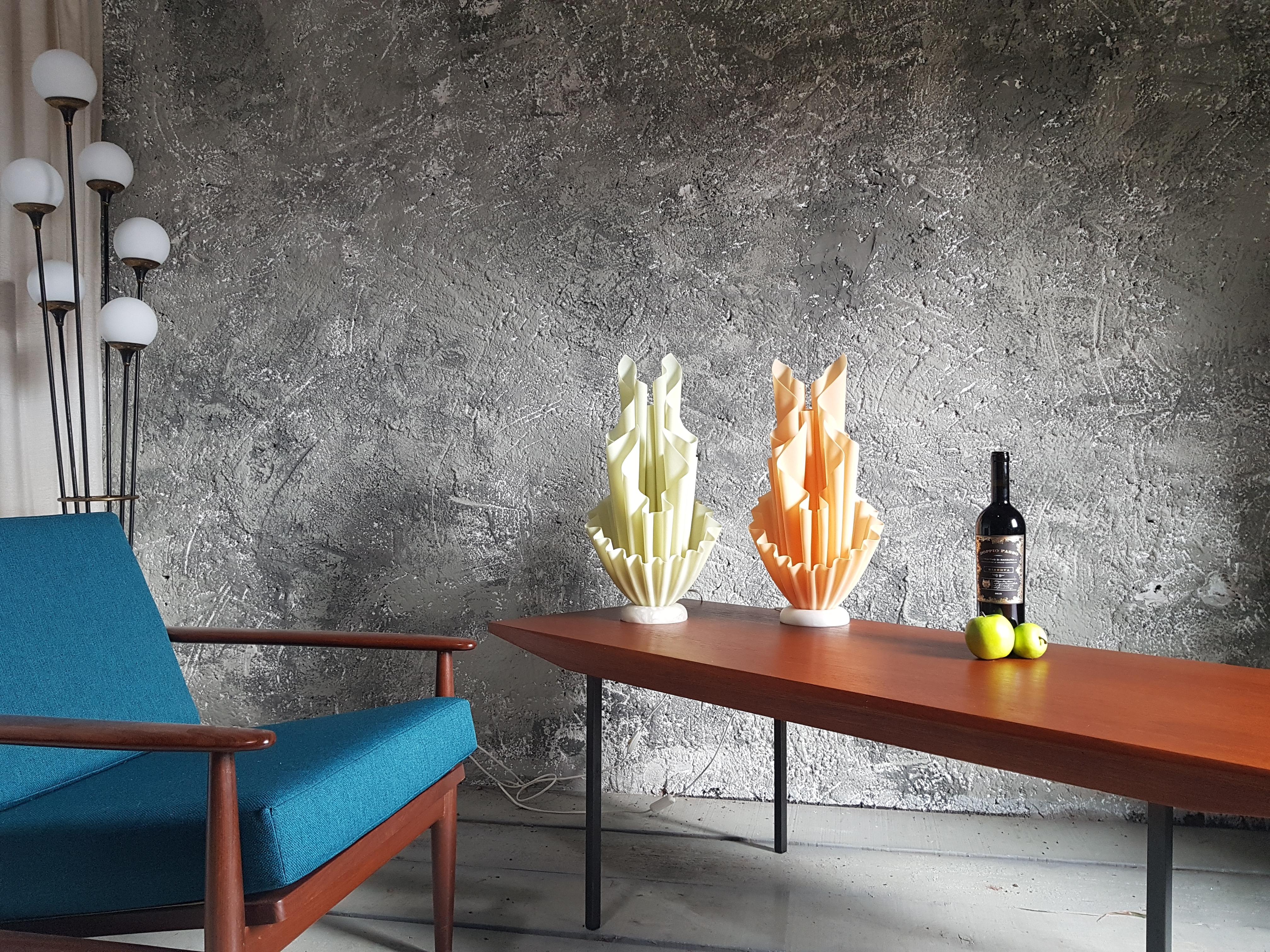 Mid-Century Orange Corolle Lamp by Georgia Jacob, France 1970s 12
