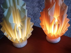 Lampada Corolle arancione di metà secolo di Georgia Jacob, Francia, anni '70