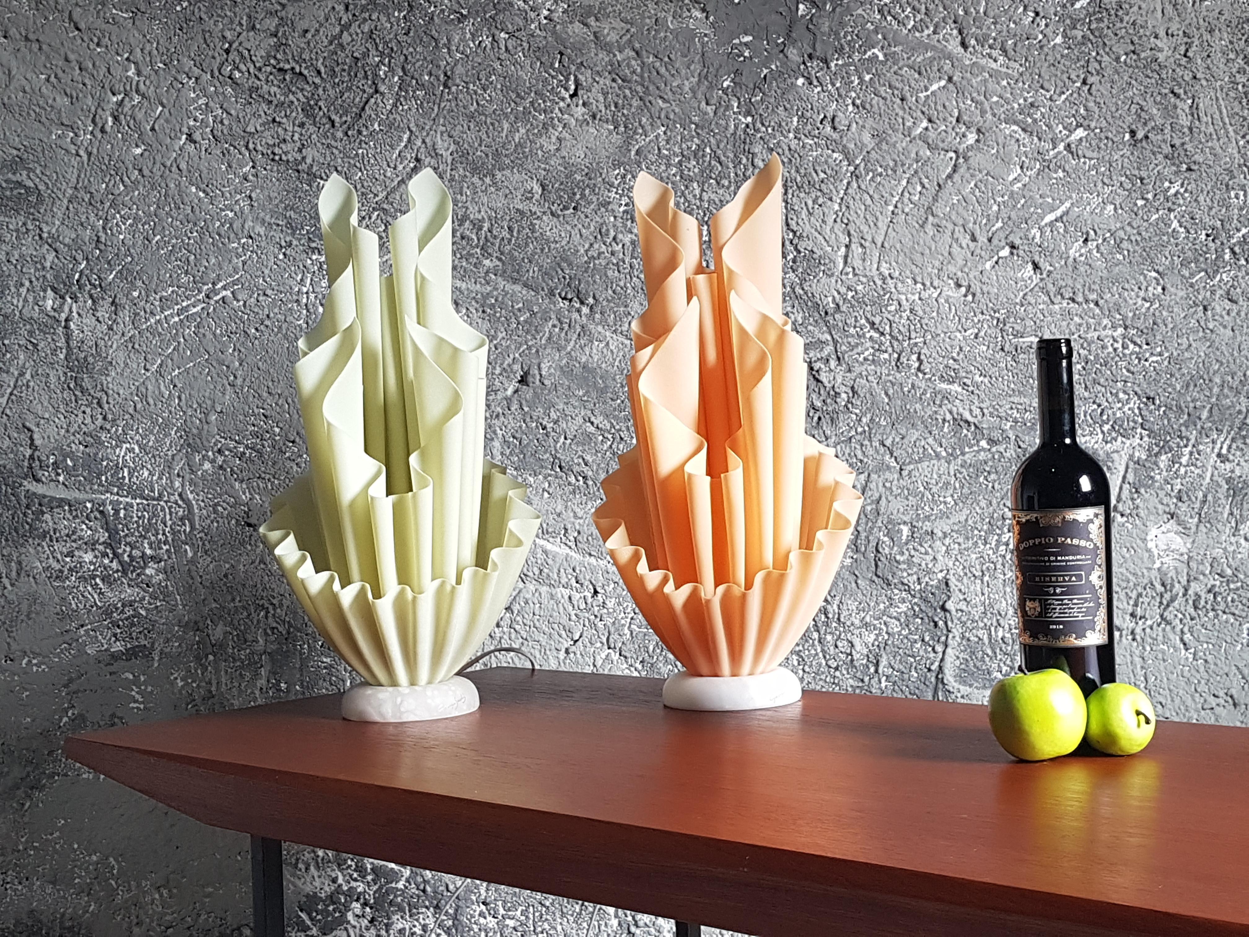 Mid-Century Orange Corolle Lamp by Georgia Jacob, France 1970s 13