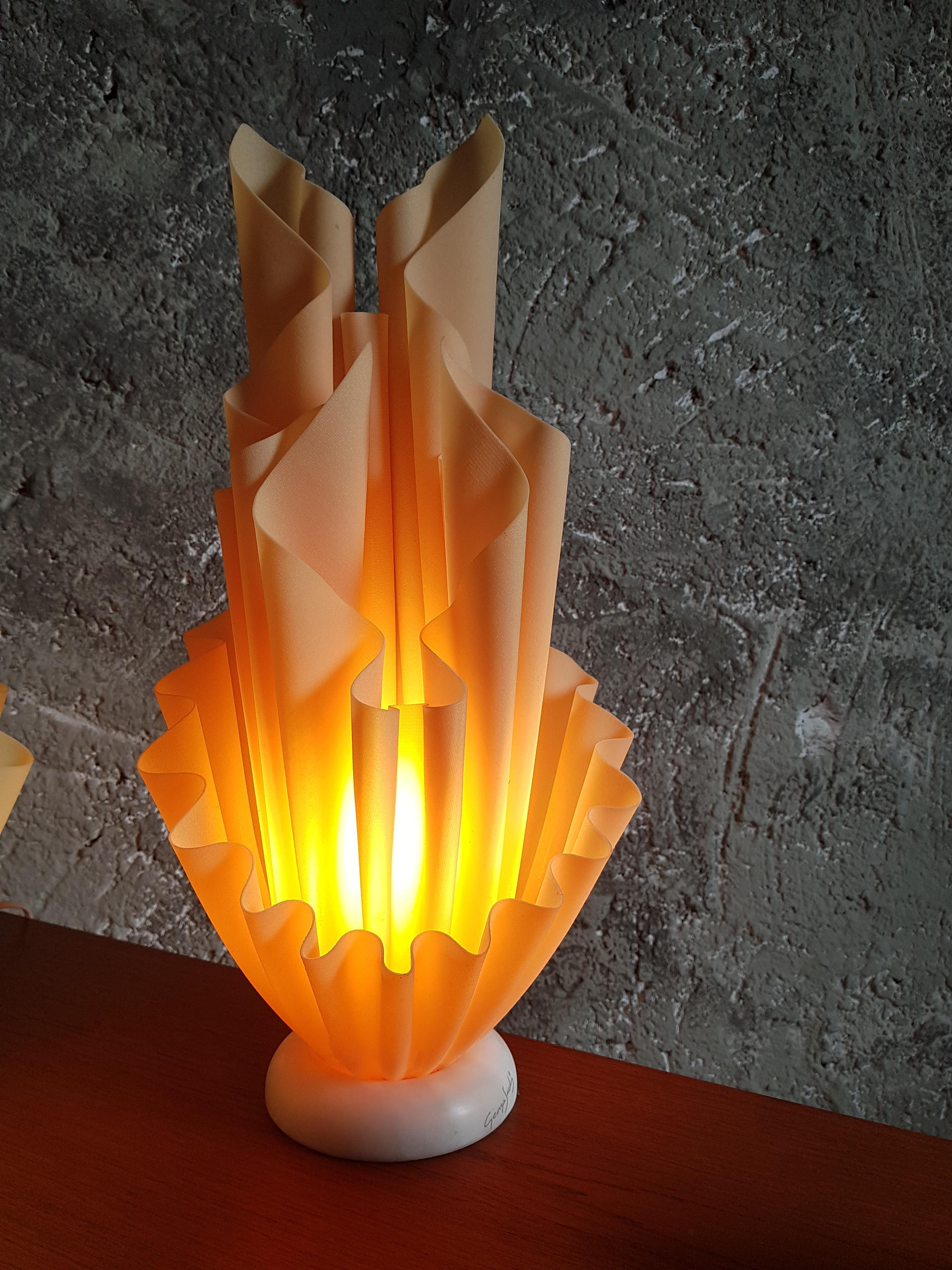 Mid-Century Modern Mid-Century Orange Corolle Lamp by Georgia Jacob, France 1970s