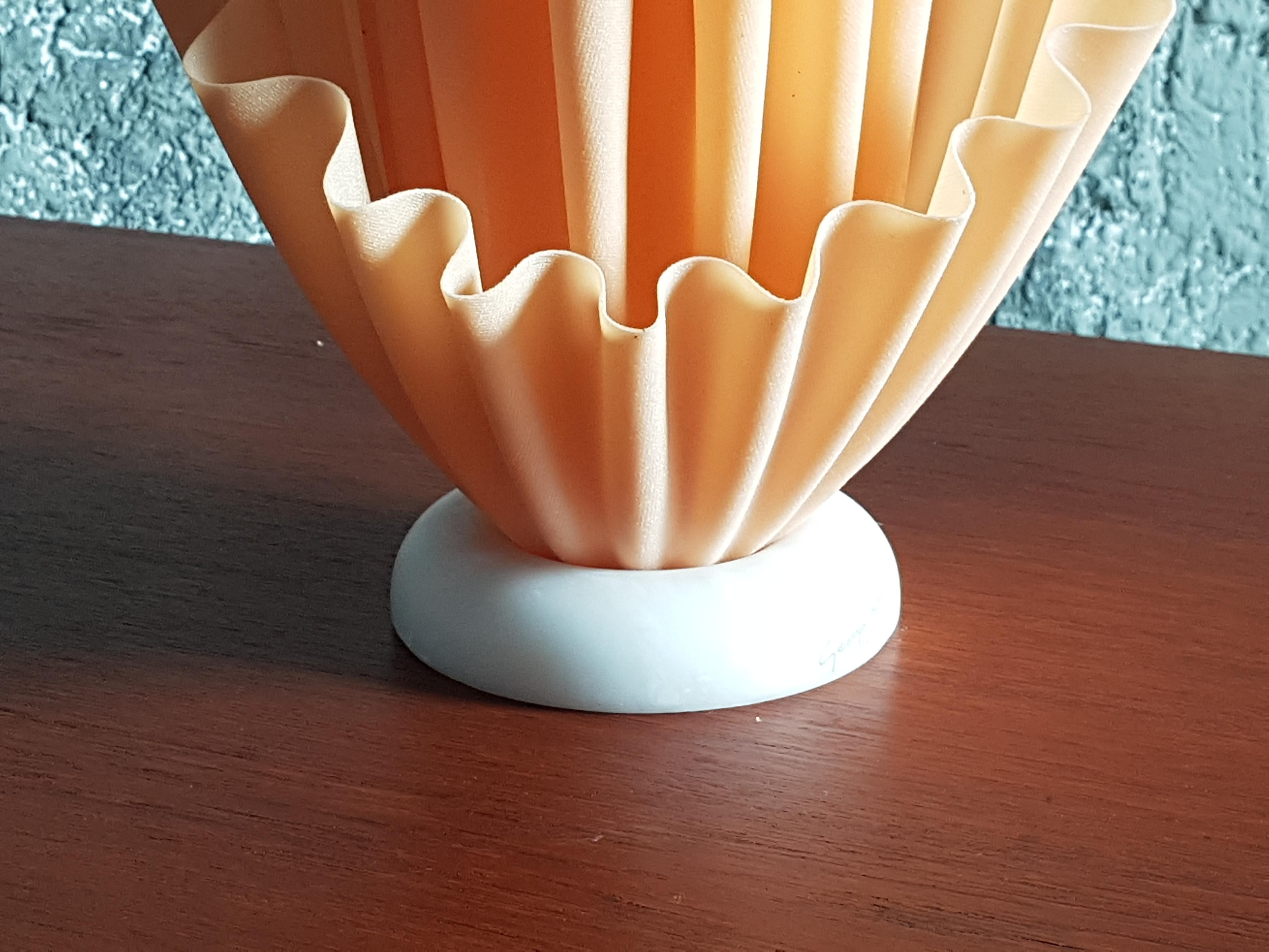 Marble Mid-Century Orange Corolle Lamp by Georgia Jacob, France 1970s