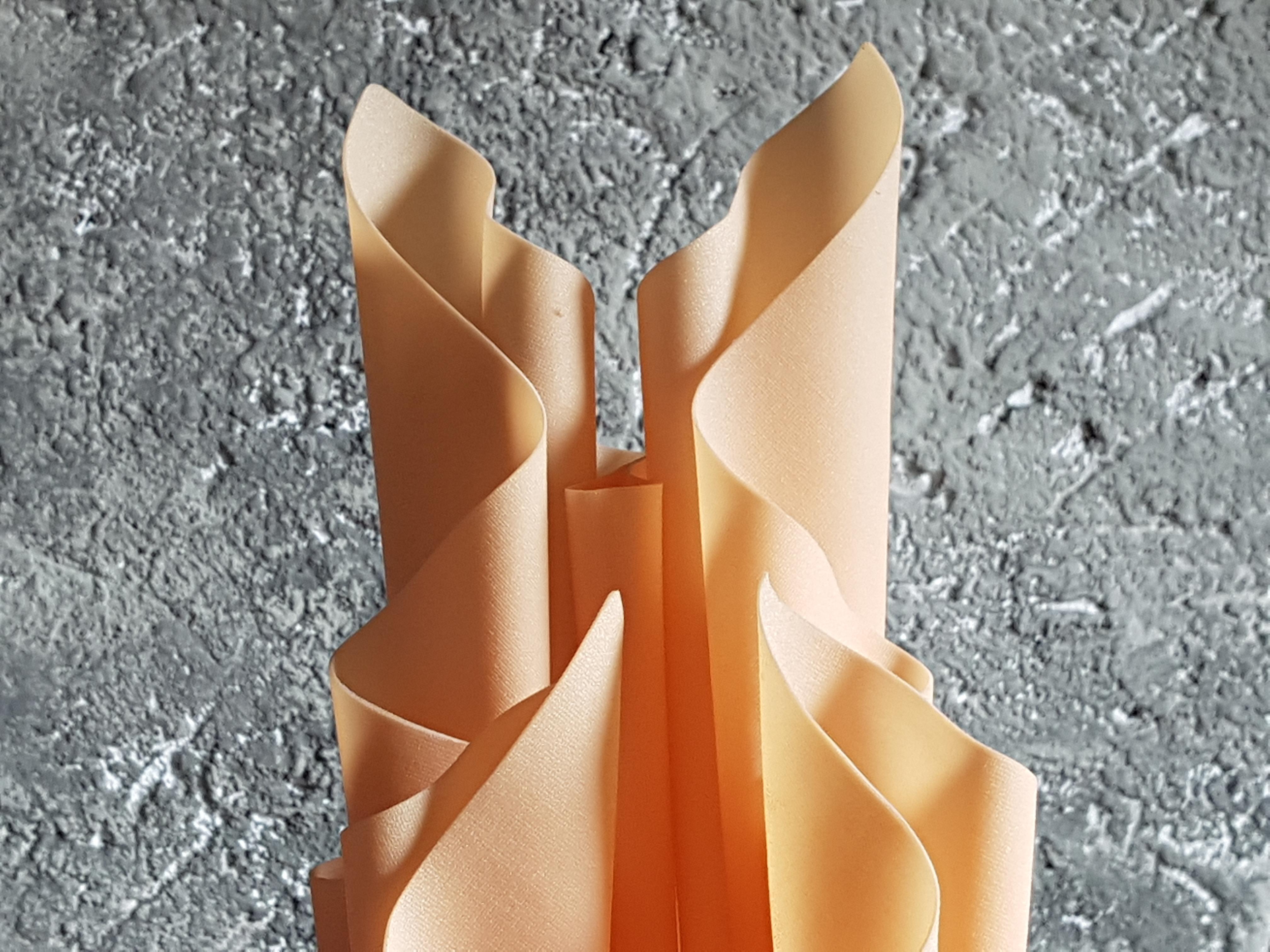 Mid-Century Orange Corolle Lamp by Georgia Jacob, France 1970s 1