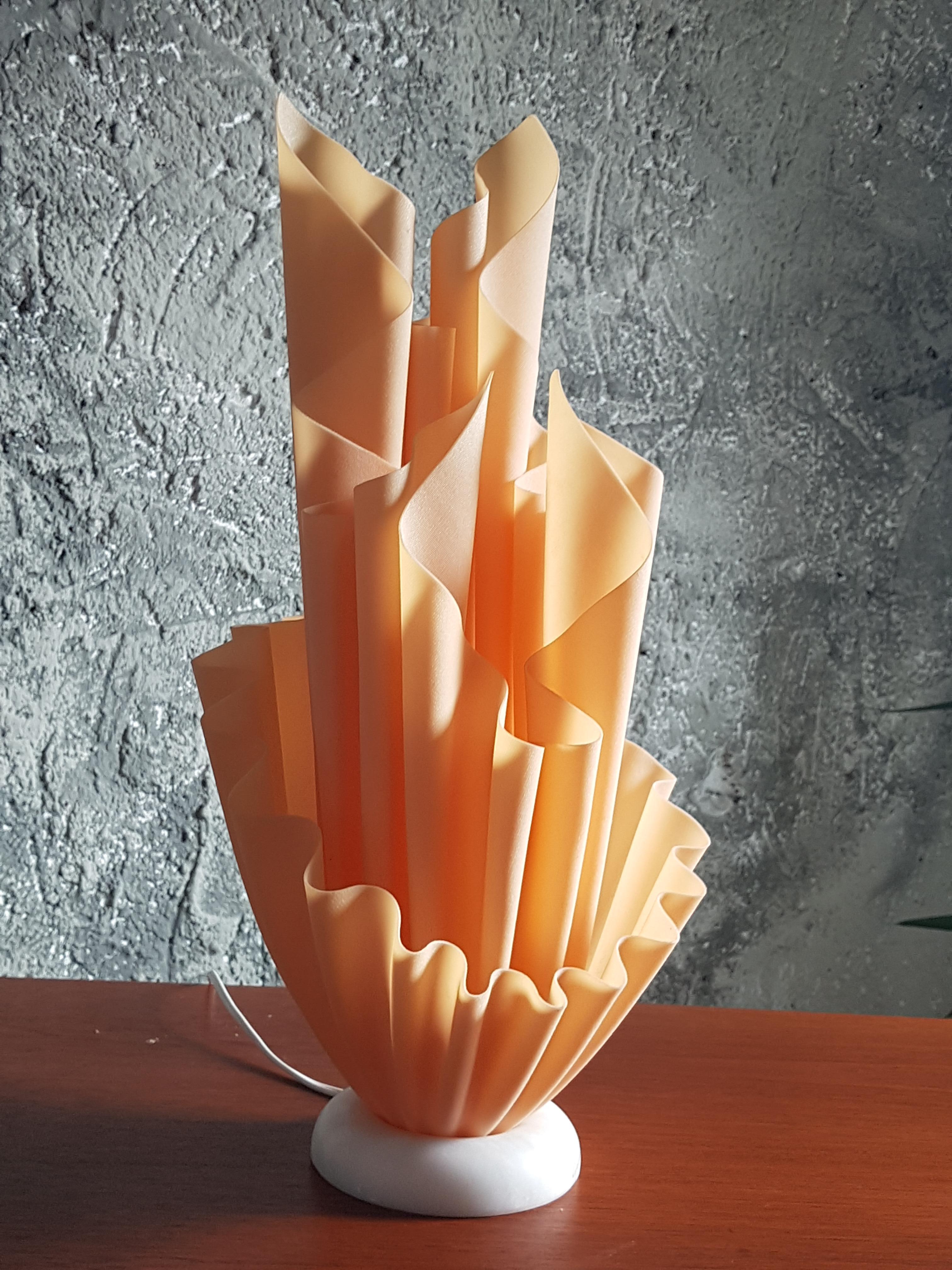 Mid-Century Orange Corolle Lamp by Georgia Jacob, France 1970s 2