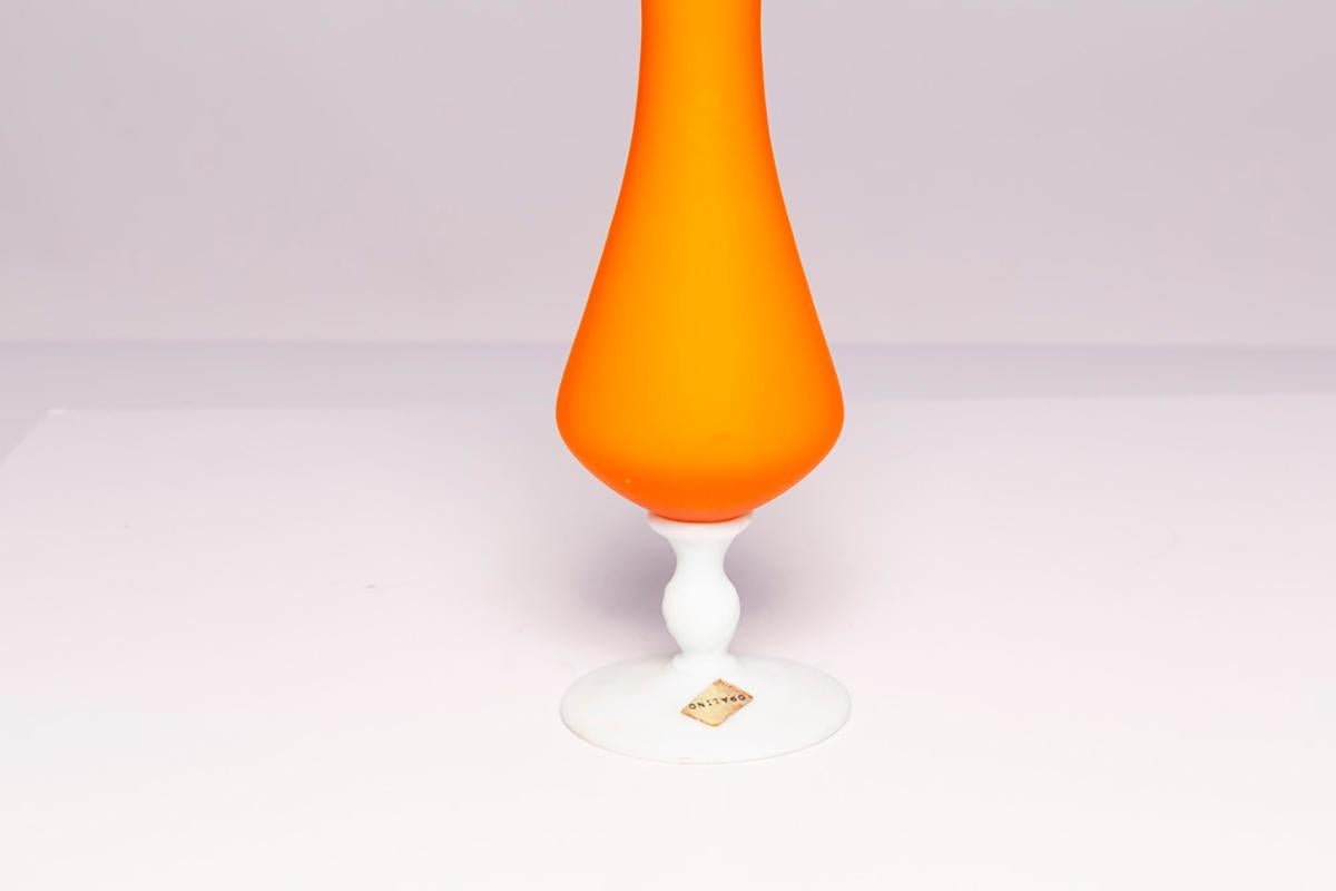 Mid Century Orange Decorative Glass Vase, Europe, 1960s For Sale 3