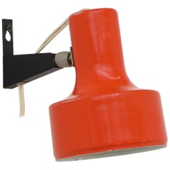 Applique murale articulée orange du milieu du siècle dernier par Anvia avec base noire