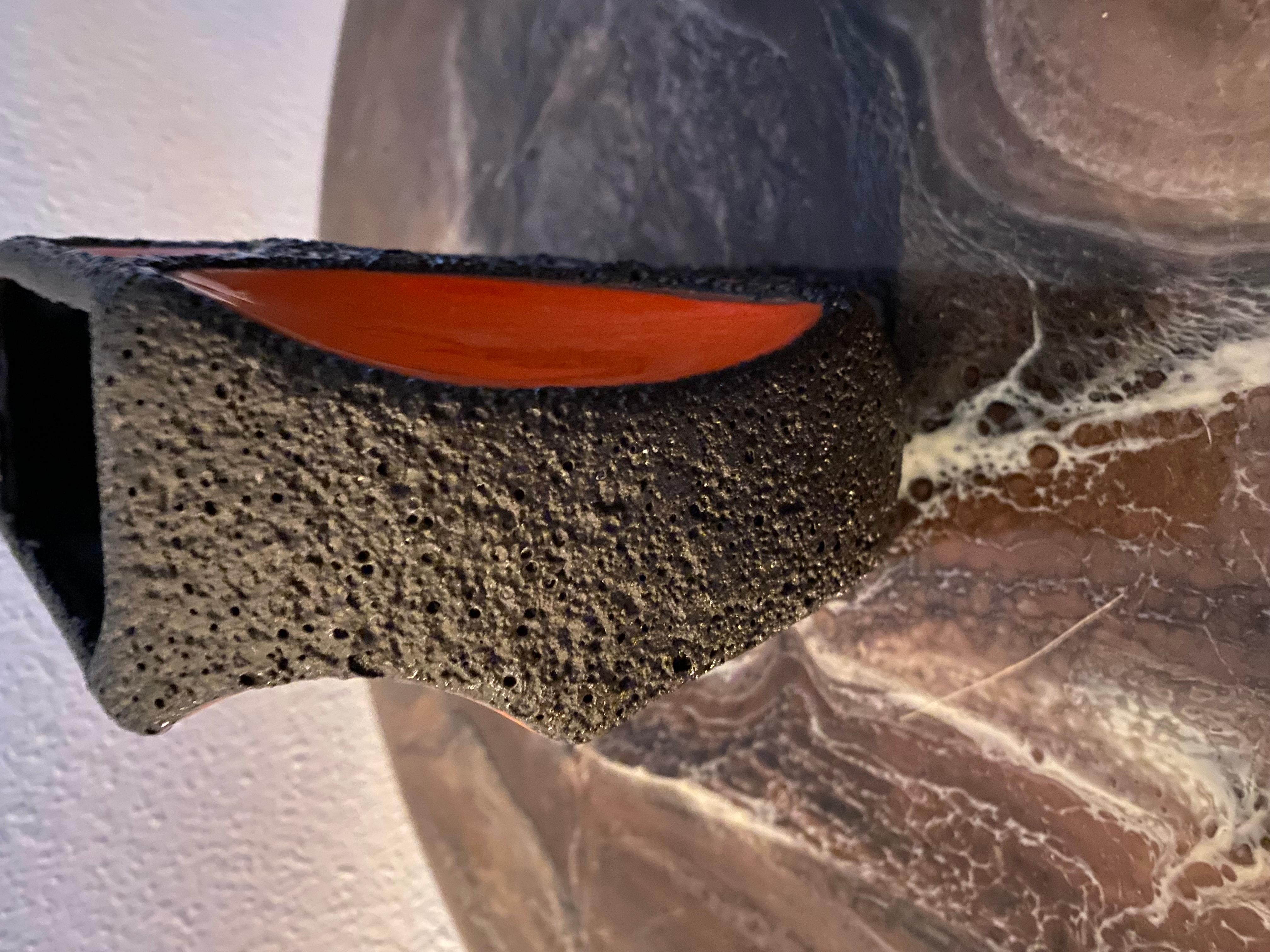 Vaso in lava grassa arancione di metà secolo di Roth Keramik in vendita 8