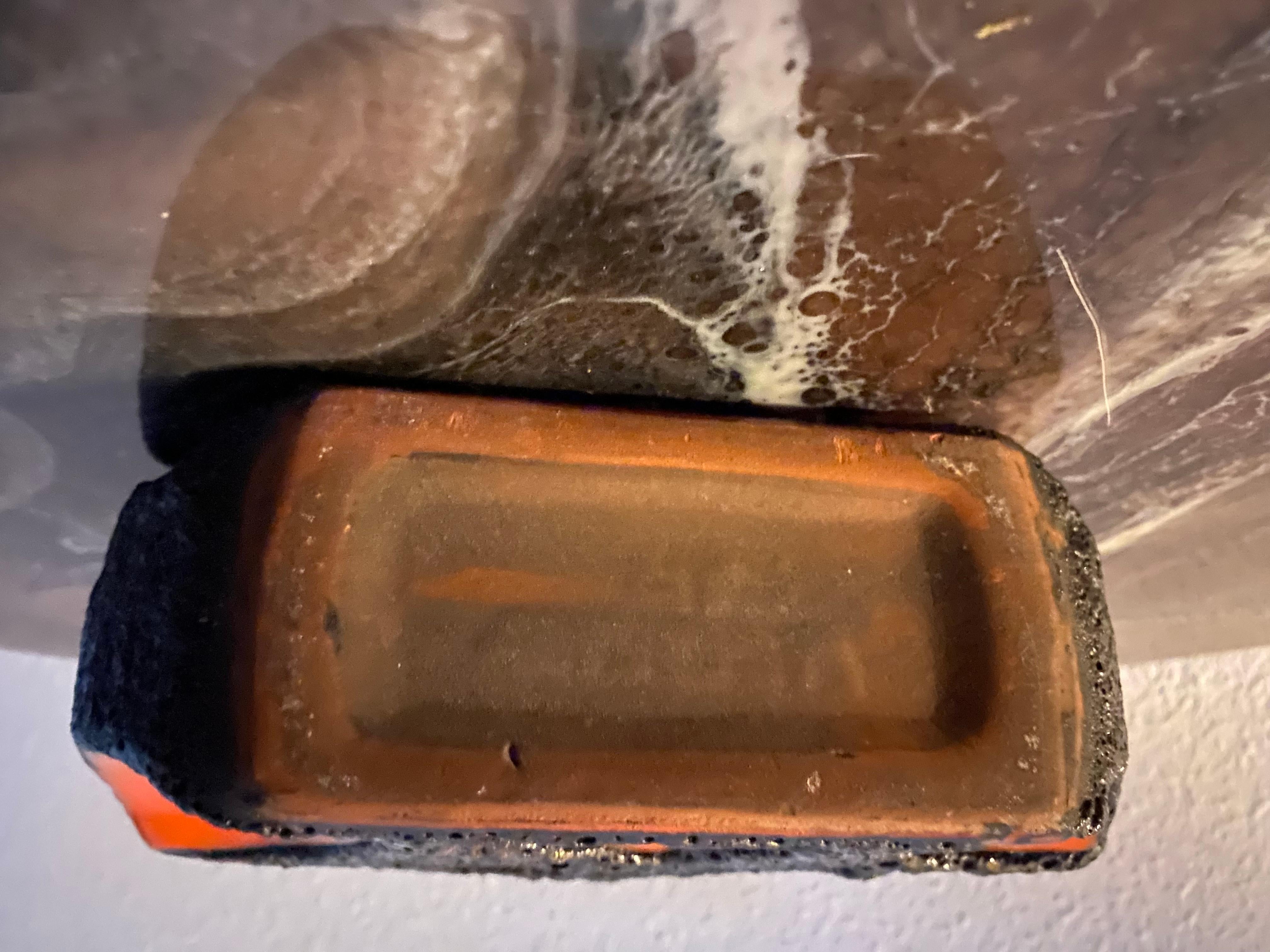Vaso in lava grassa arancione di metà secolo di Roth Keramik in vendita 9