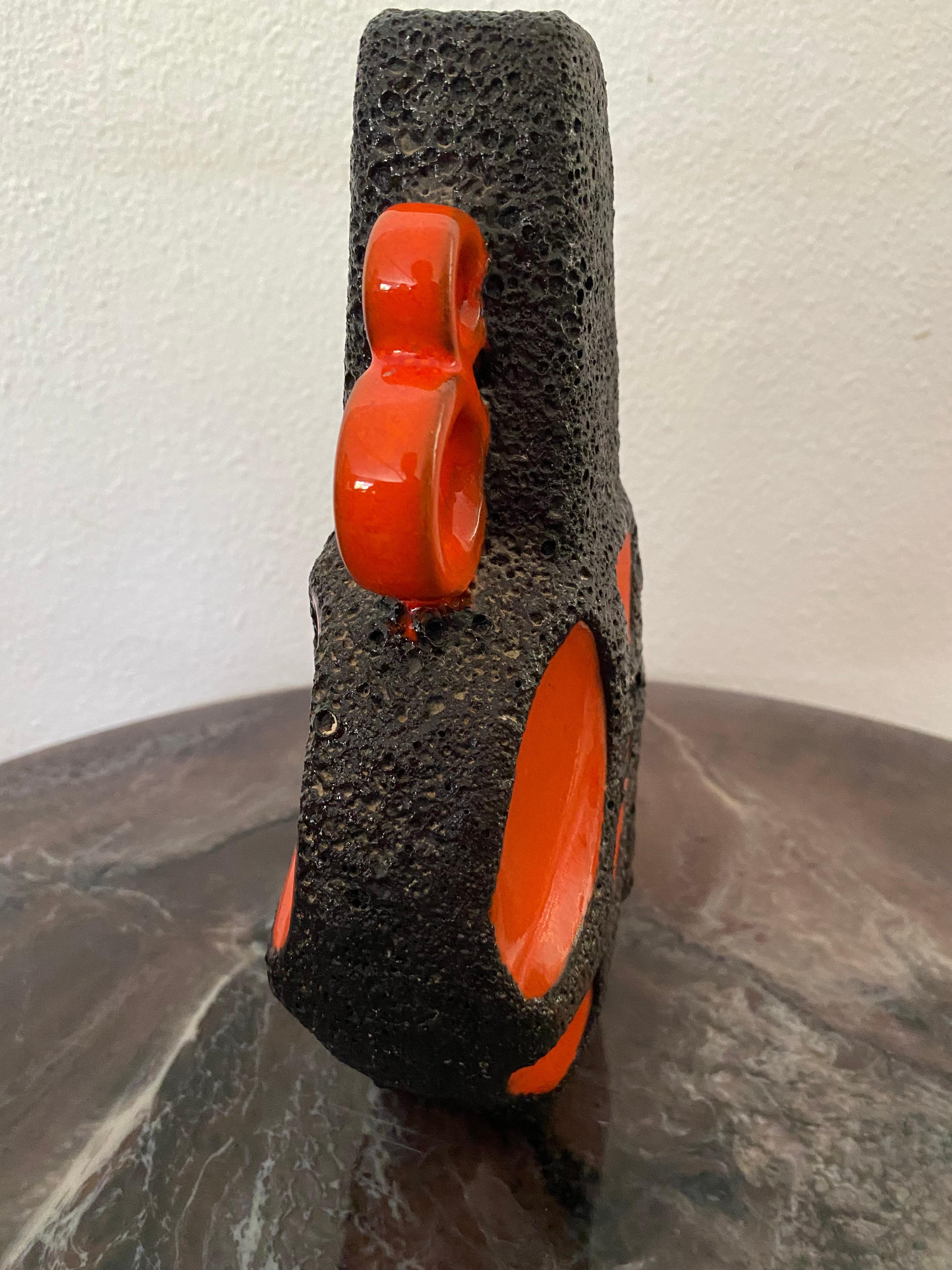 Jarrón de Lava Gorda Naranja de Mitad de Siglo by Roth Keramik Alemán en venta