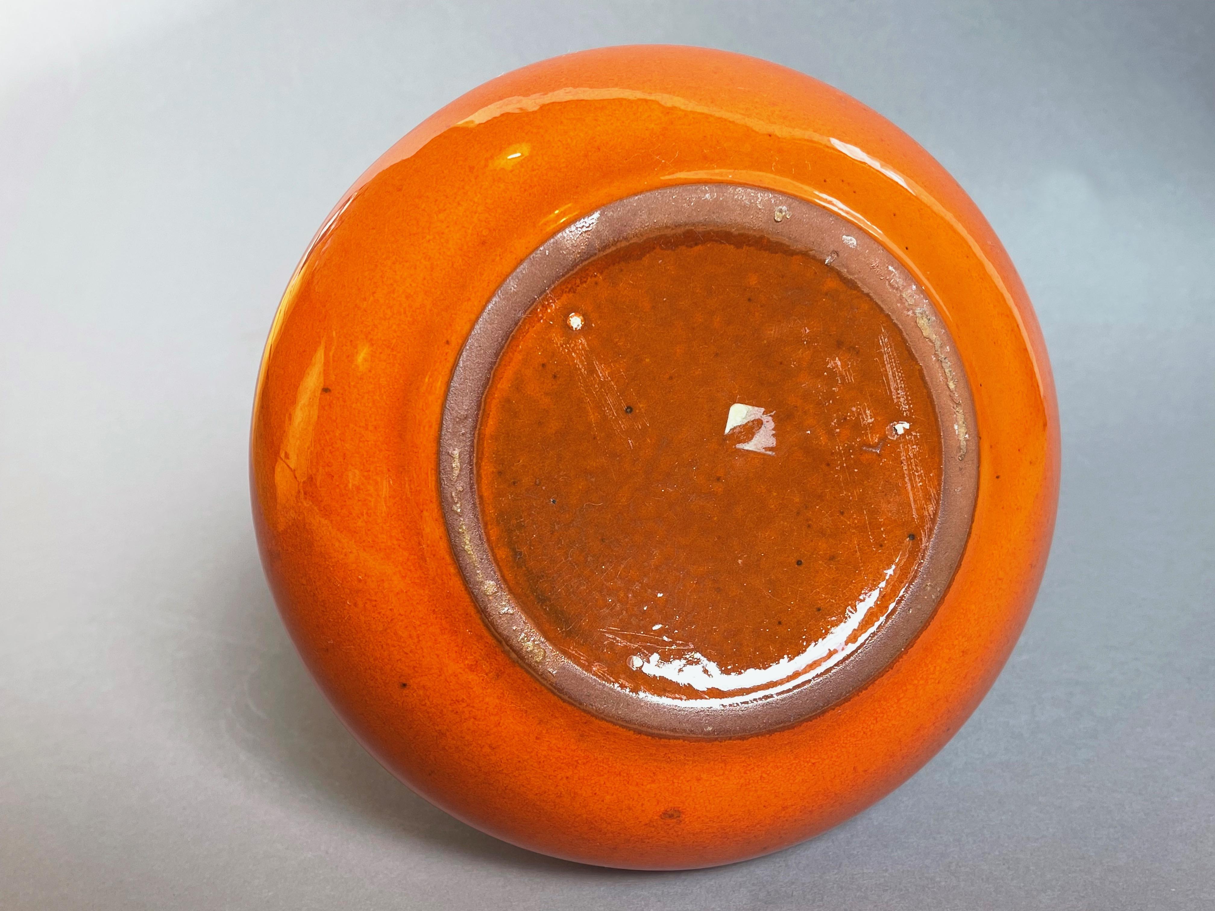 Mid-20th Century Mid Century Orange Fat Lava Vase, Studio Art Ceramic by Kreutz, West Germany
