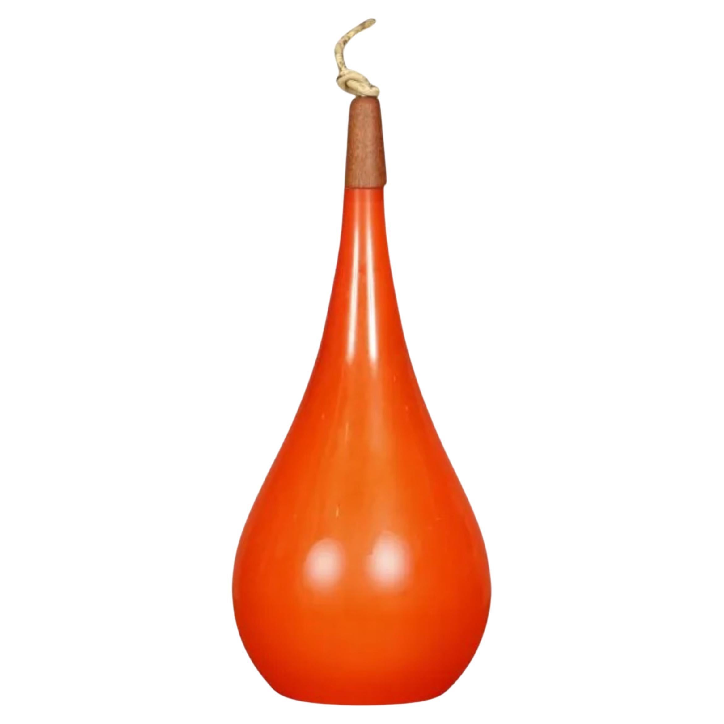 Mid-Century Orange Glass Danish Pendant For Sale