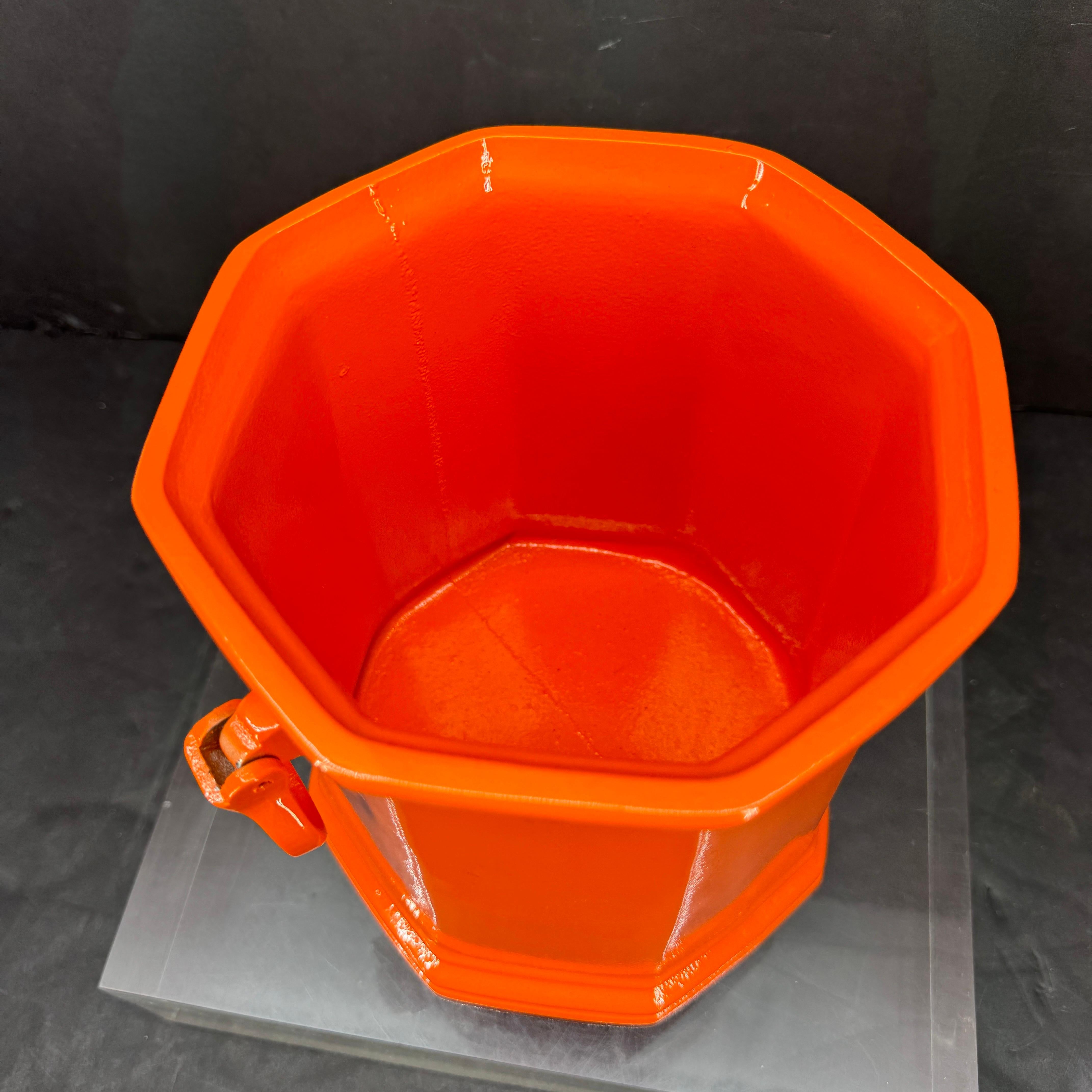 Orange Metall Champagner-/Wein-Eiskübel aus der Mitte des Jahrhunderts im Angebot 3