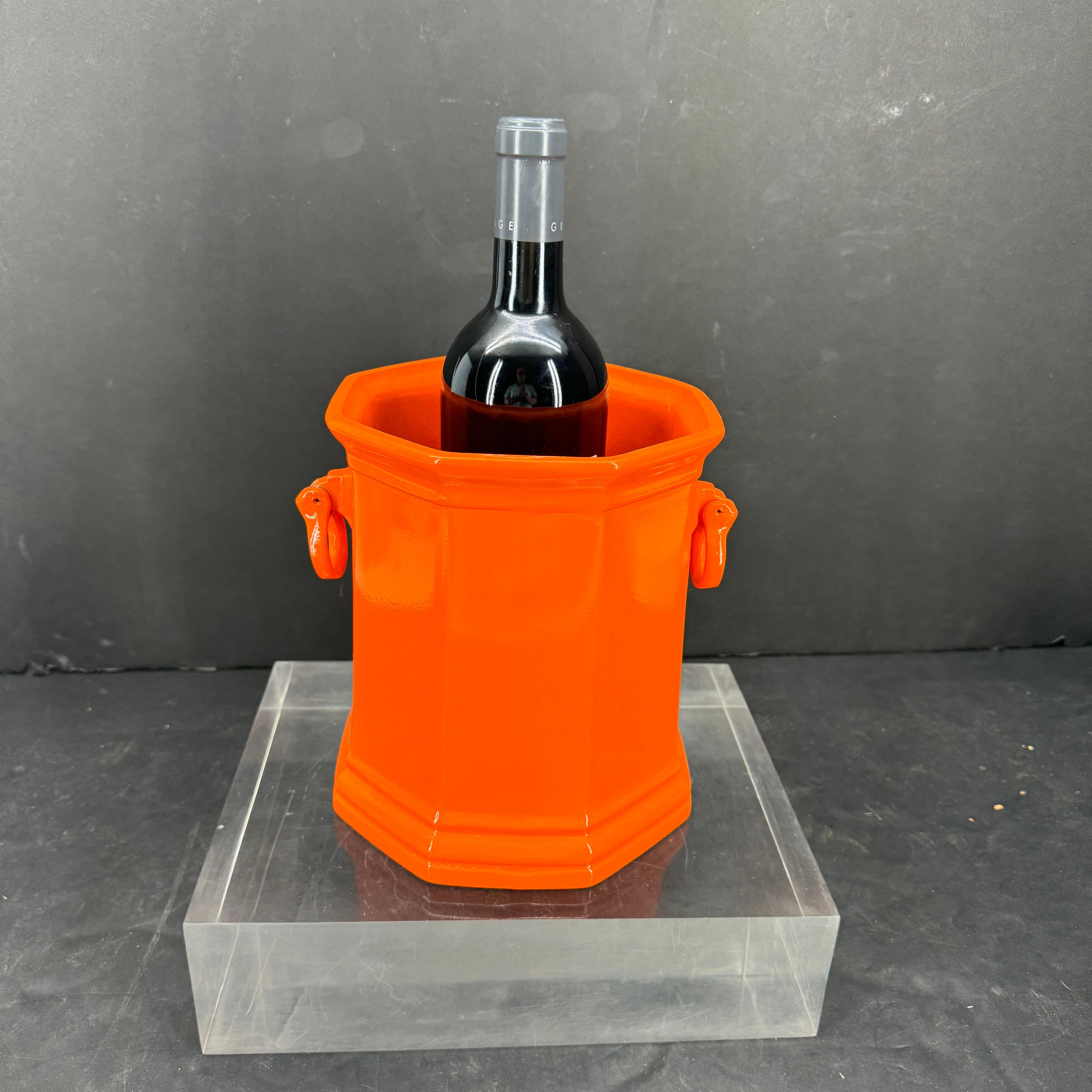 Orange Metall Champagner-/Wein-Eiskübel aus der Mitte des Jahrhunderts im Angebot 4
