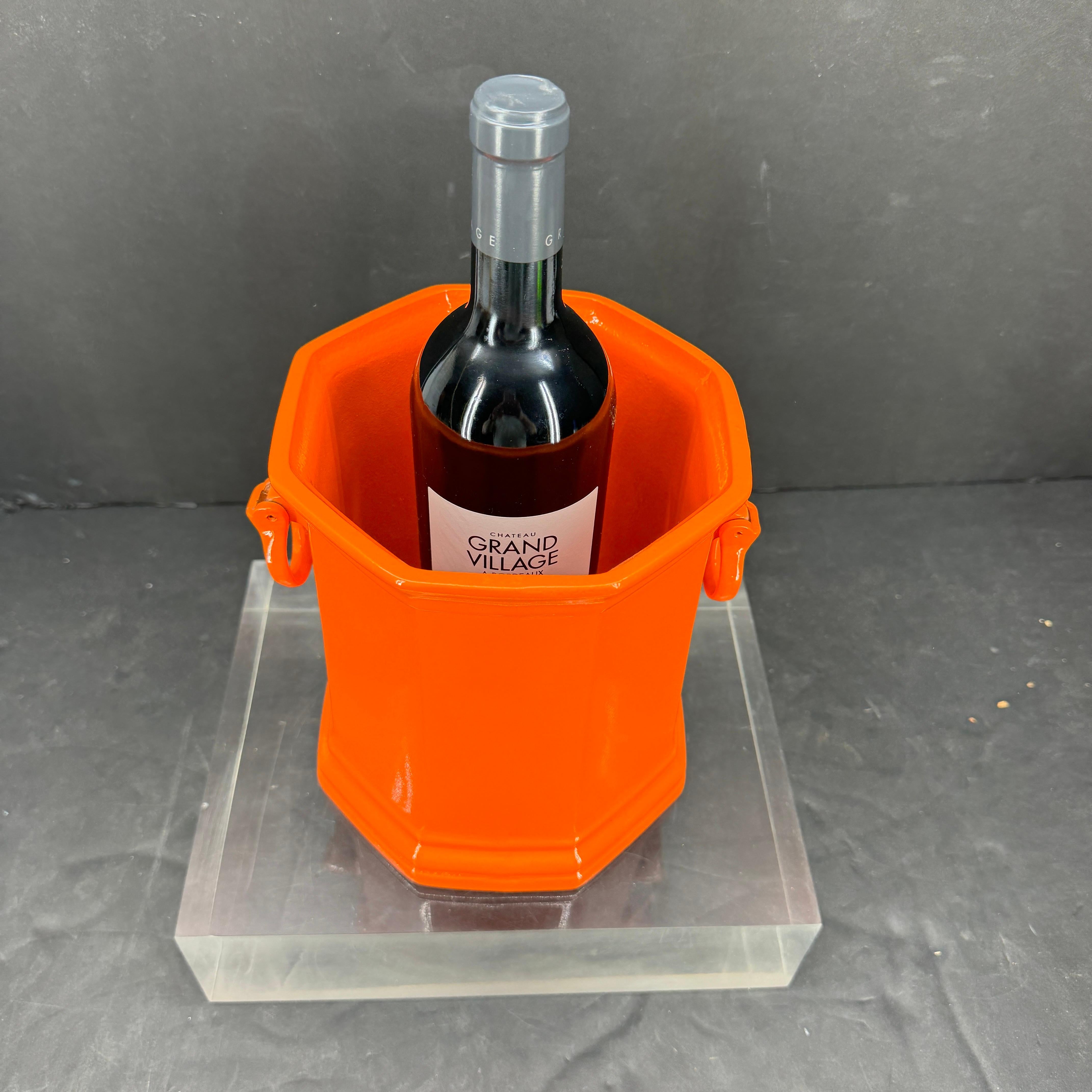 Orange Metall Champagner-/Wein-Eiskübel aus der Mitte des Jahrhunderts im Angebot 5