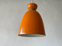 Mid-Century Orange Metal Pendant Lamp by Hillebrand, 1960s, Germany