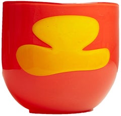 Midcentury Orange Murano Glass Bowl