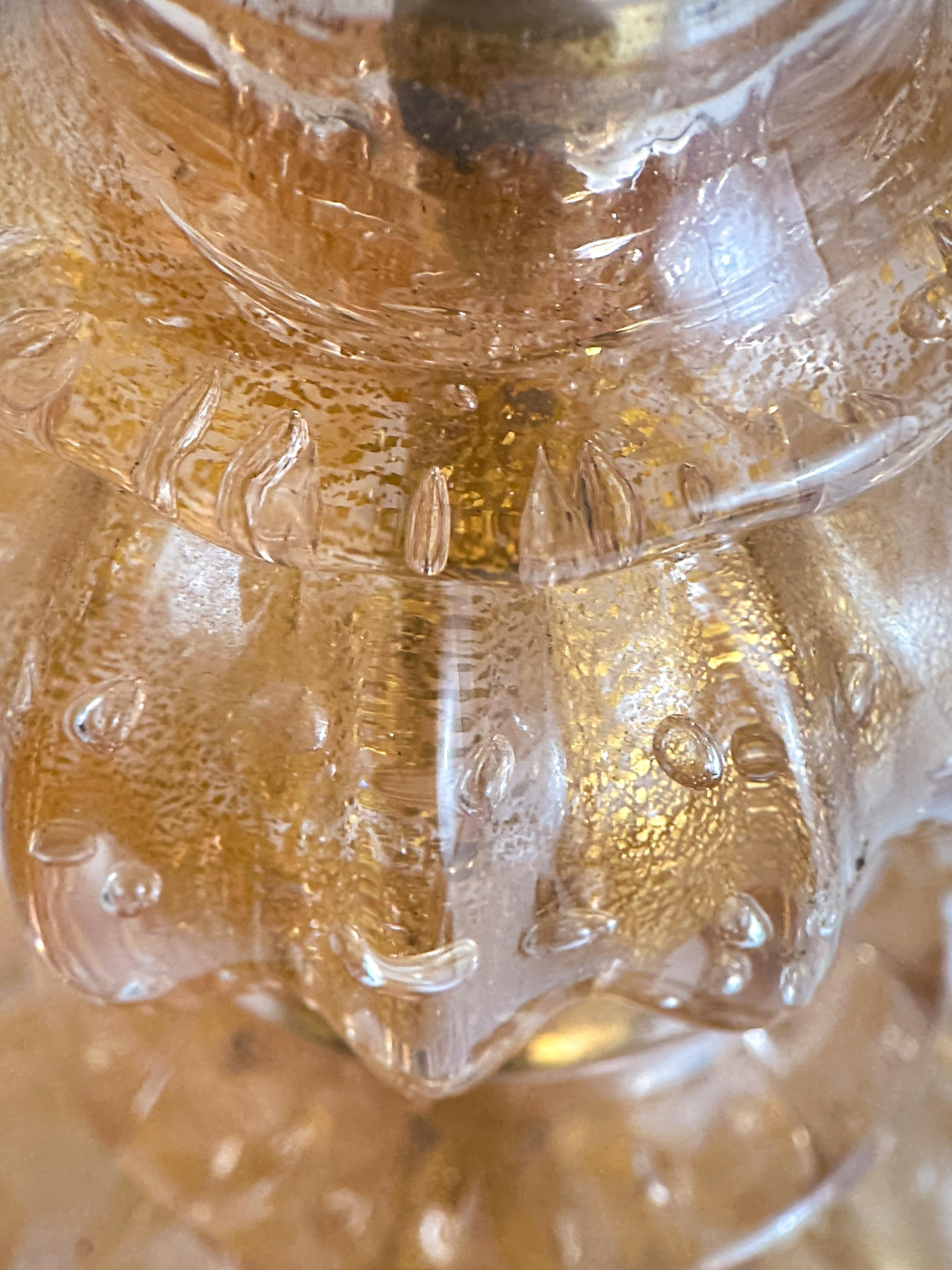 Lampada da tavolo in vetro di Murano con bullicante d'oro, Barovier&Toso, Italia, anni '50 In condizioni buone in vendita a Glasgow, GB