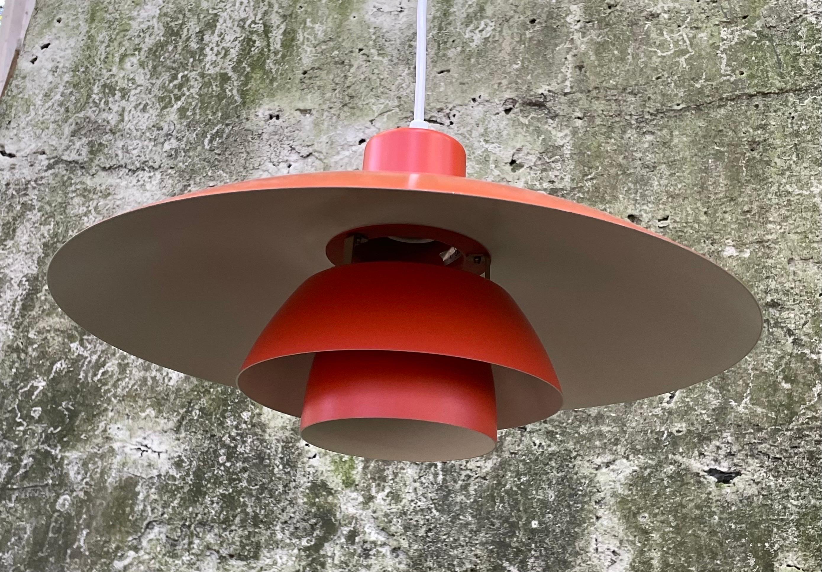 Mid-Century Modern Mid Century Orange Pendant Light by Poul Henningsen for Louis Poulsen, Denmark For Sale