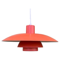 Vintage Mid Century Orange Pendant Light by Poul Henningsen for Louis Poulsen, Denmark