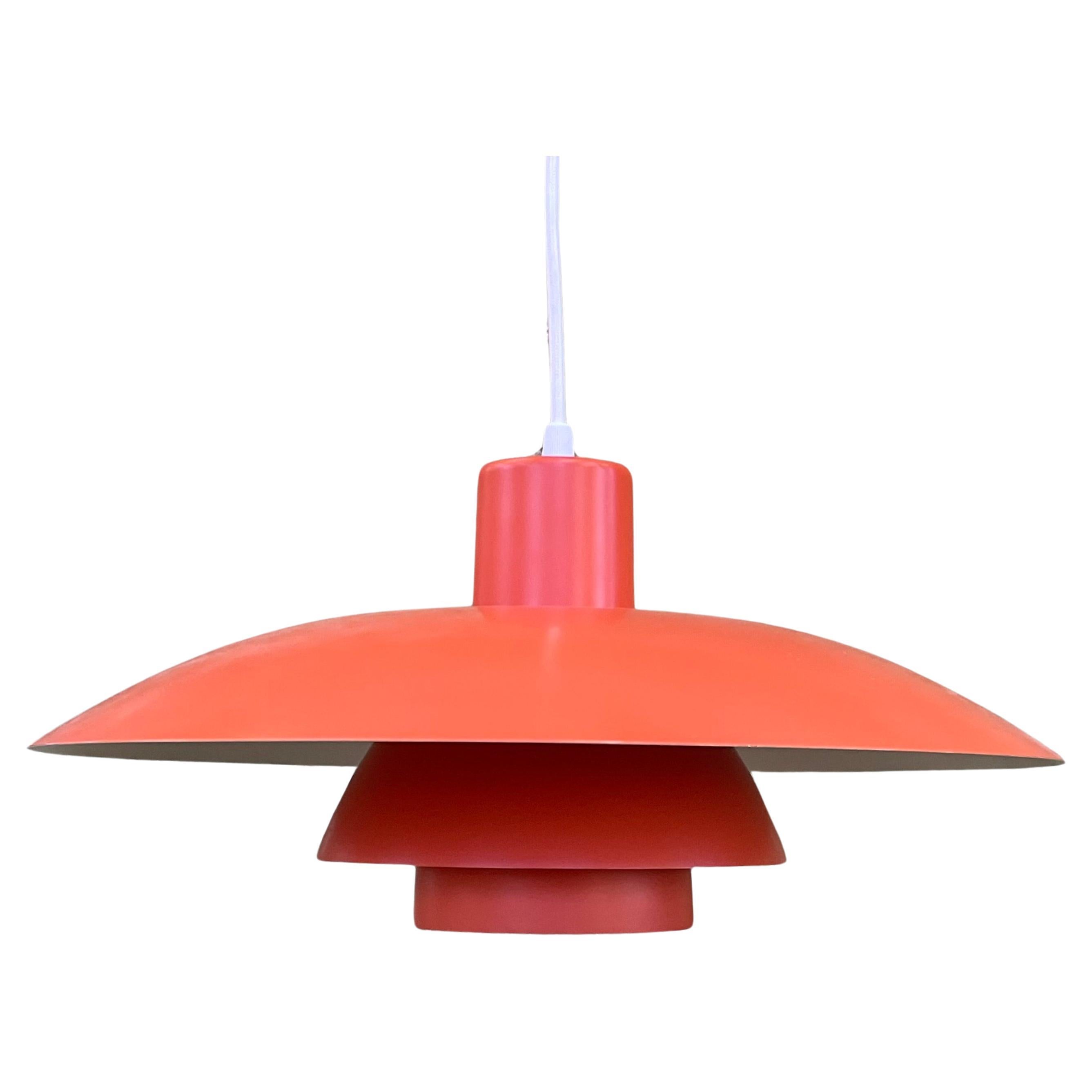 Mid Century Orange Pendant Light by Poul Henningsen for Louis Poulsen, Denmark