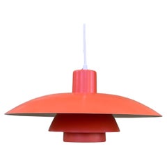 Mid Century Orange Pendant Light by Poul Henningsen for Louis Poulsen, Denmark