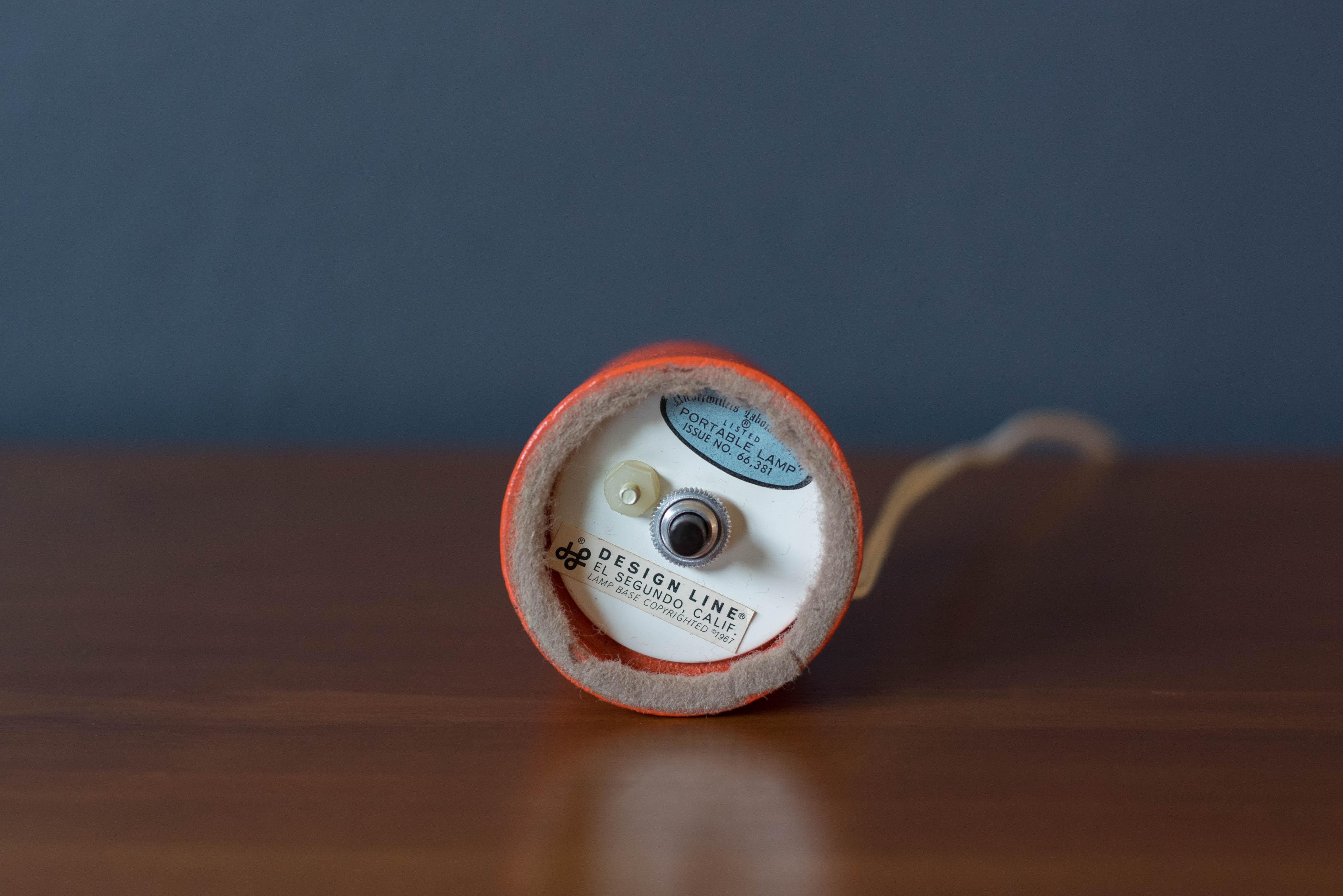 Mid-20th Century Mid Century Orange Pop Art Pickup Lite Table Lamp by Bill Curry for Design Line