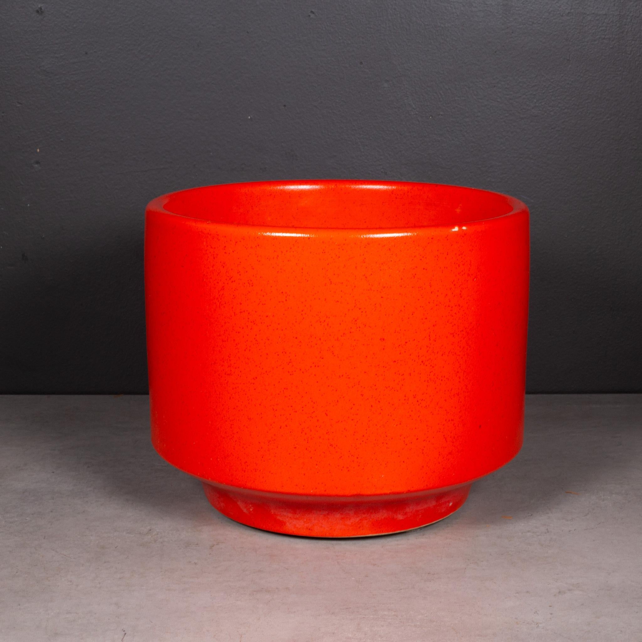ABOUT

A mid-century orange-red, black speckled ceramic plant pot.

    CREATOR Possibly Gainey Ceramics, La Verne, California.
    DATE OF MANUFACTURE 1960.
    MATERIALS AND TECHNIQUES Ceramic.
    CONDITION Good. Wear consistent with age and use.