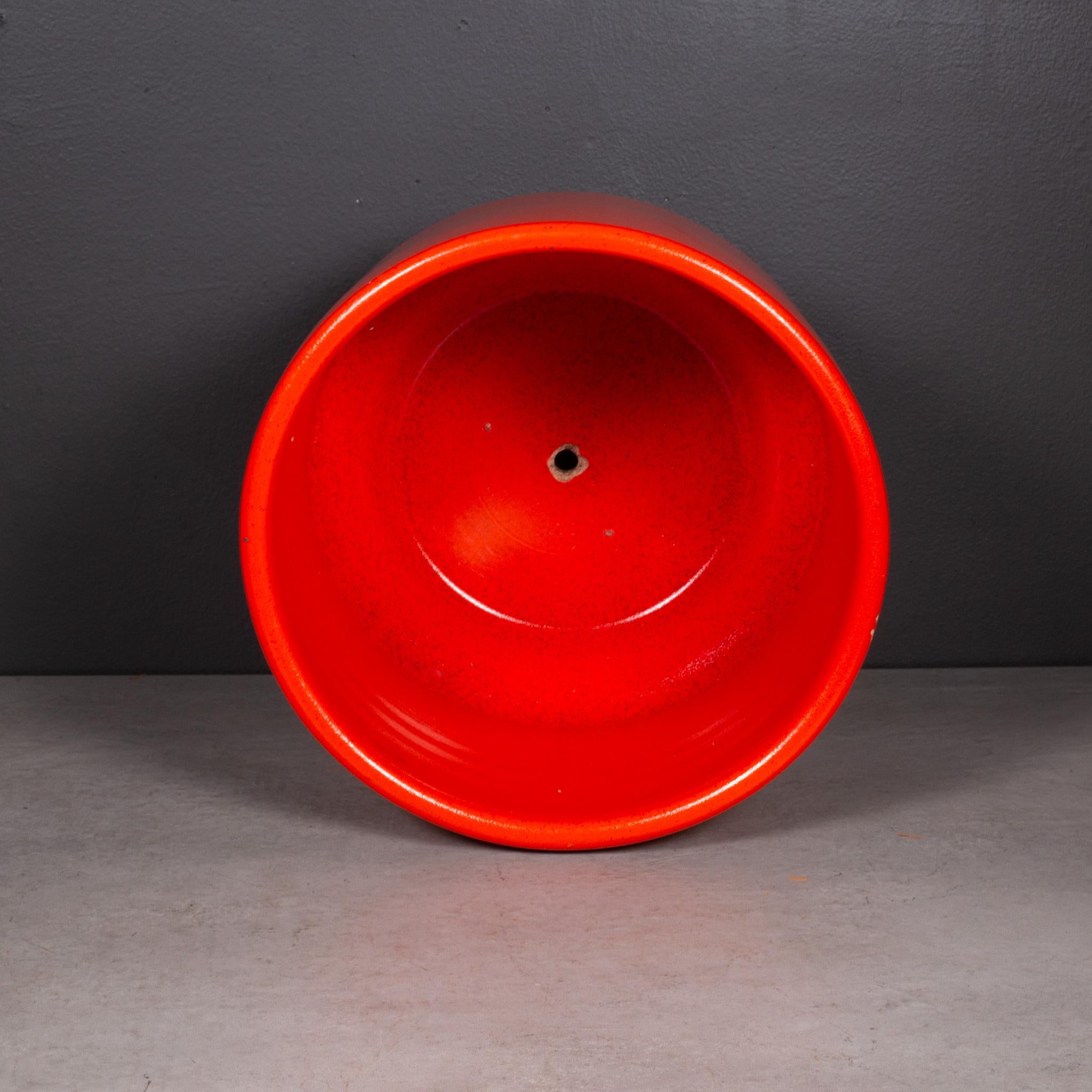 Mid-Century Modern Mid-century Orange-Red Ceramic Plant Pot c.1960