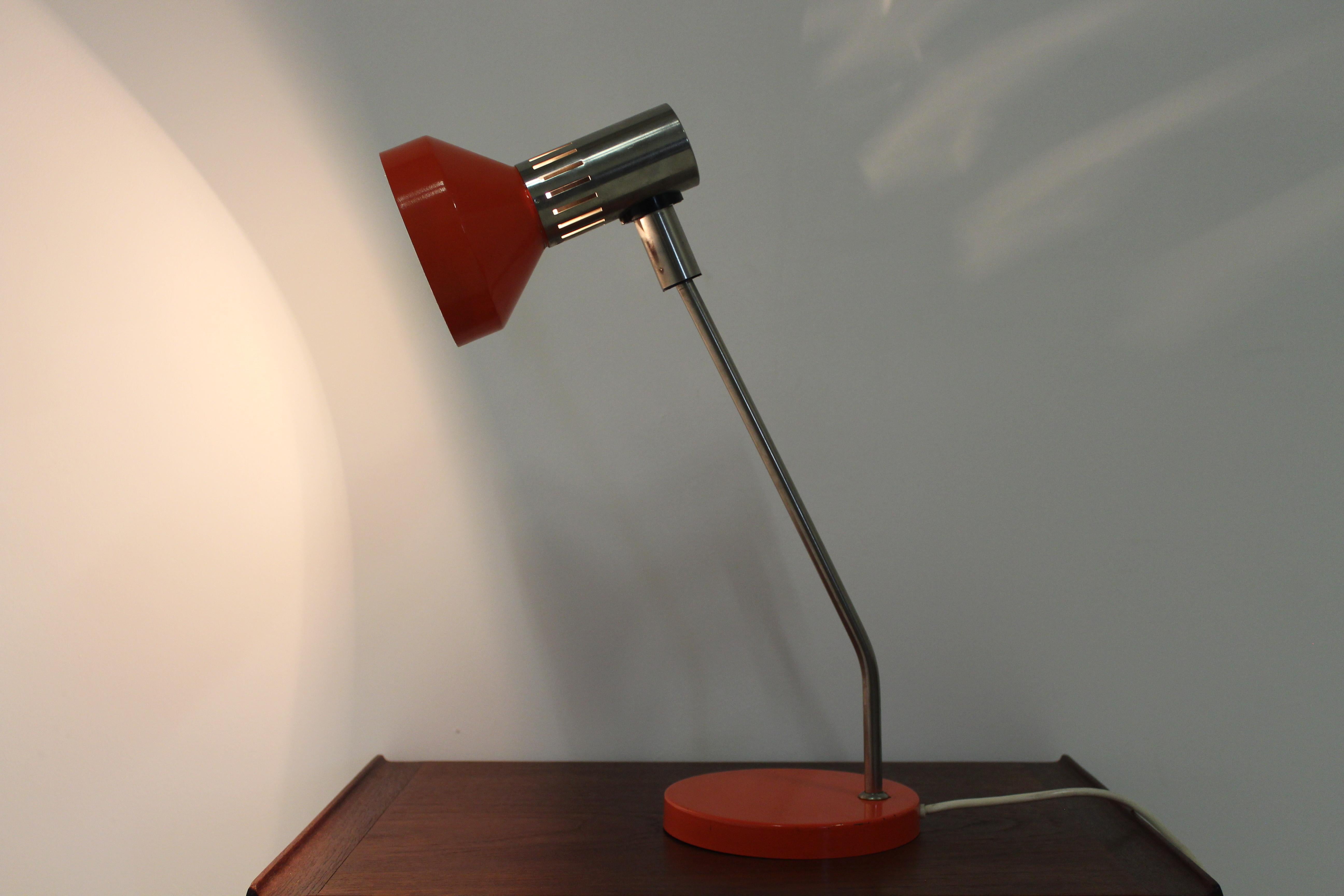 Late 20th Century Midcentury Orange Table Lamp, Gemany, 1970s For Sale