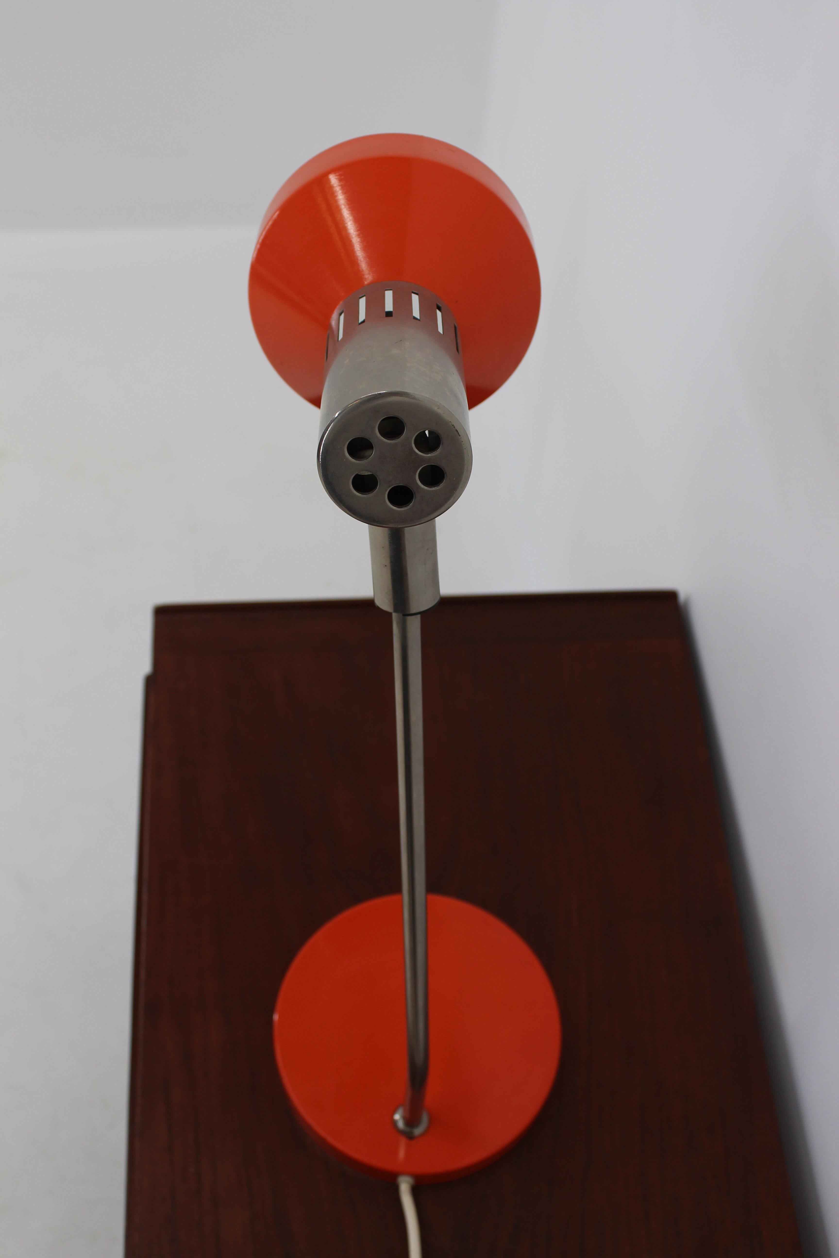 Metal Midcentury Orange Table Lamp, Gemany, 1970s For Sale