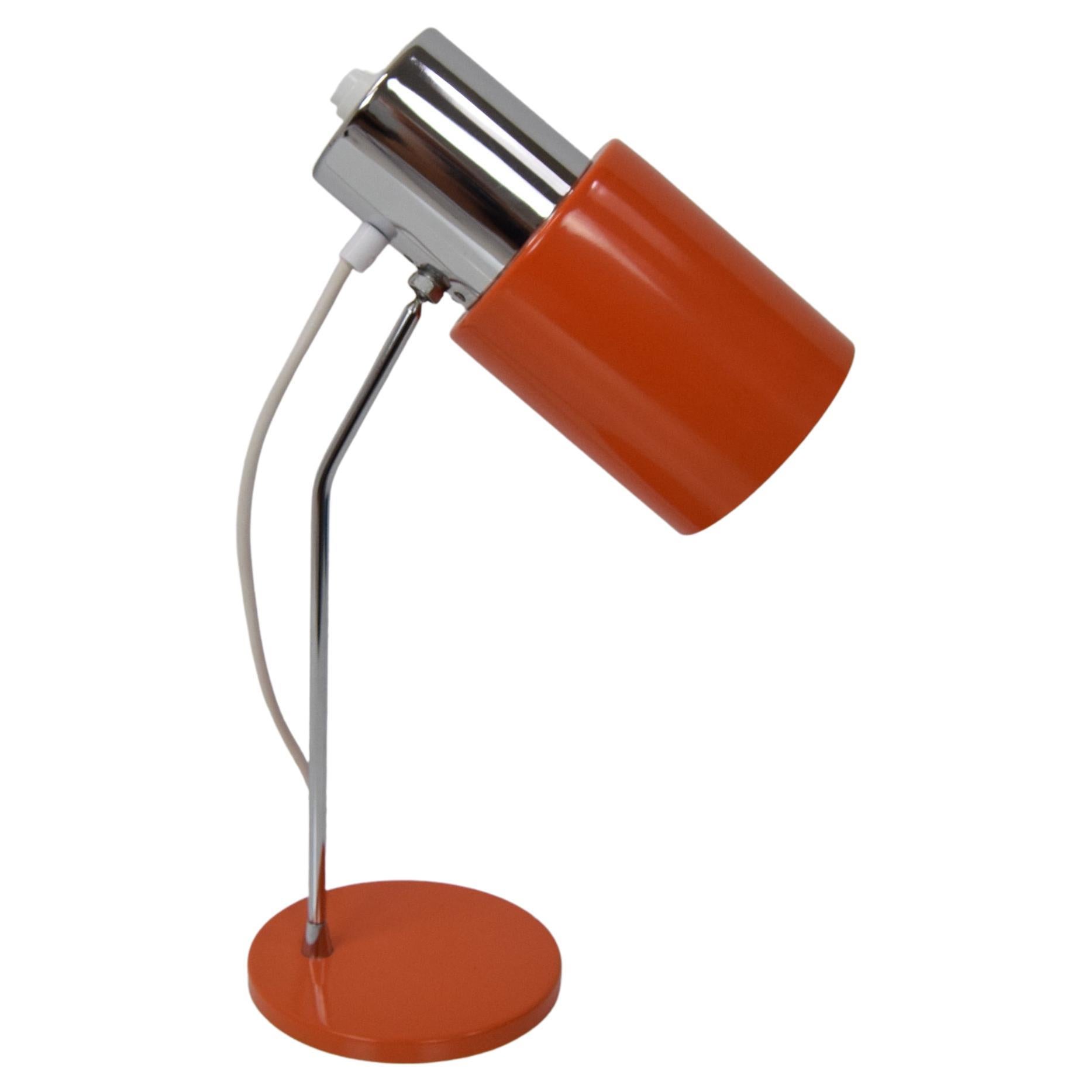 Pair of Mid Century Orange "Splatterware" Table Lamps at 1stDibs