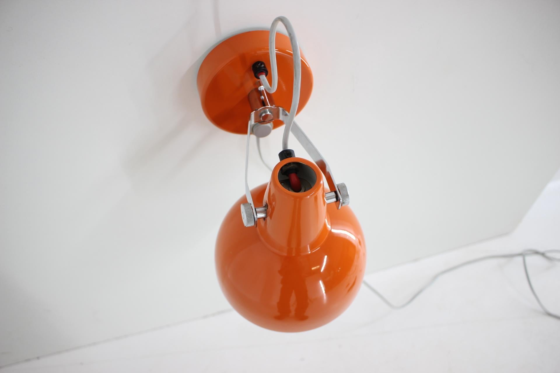 Midcentury Orange Wall Lamp/Lidokov, 1960s In Good Condition For Sale In Praha, CZ